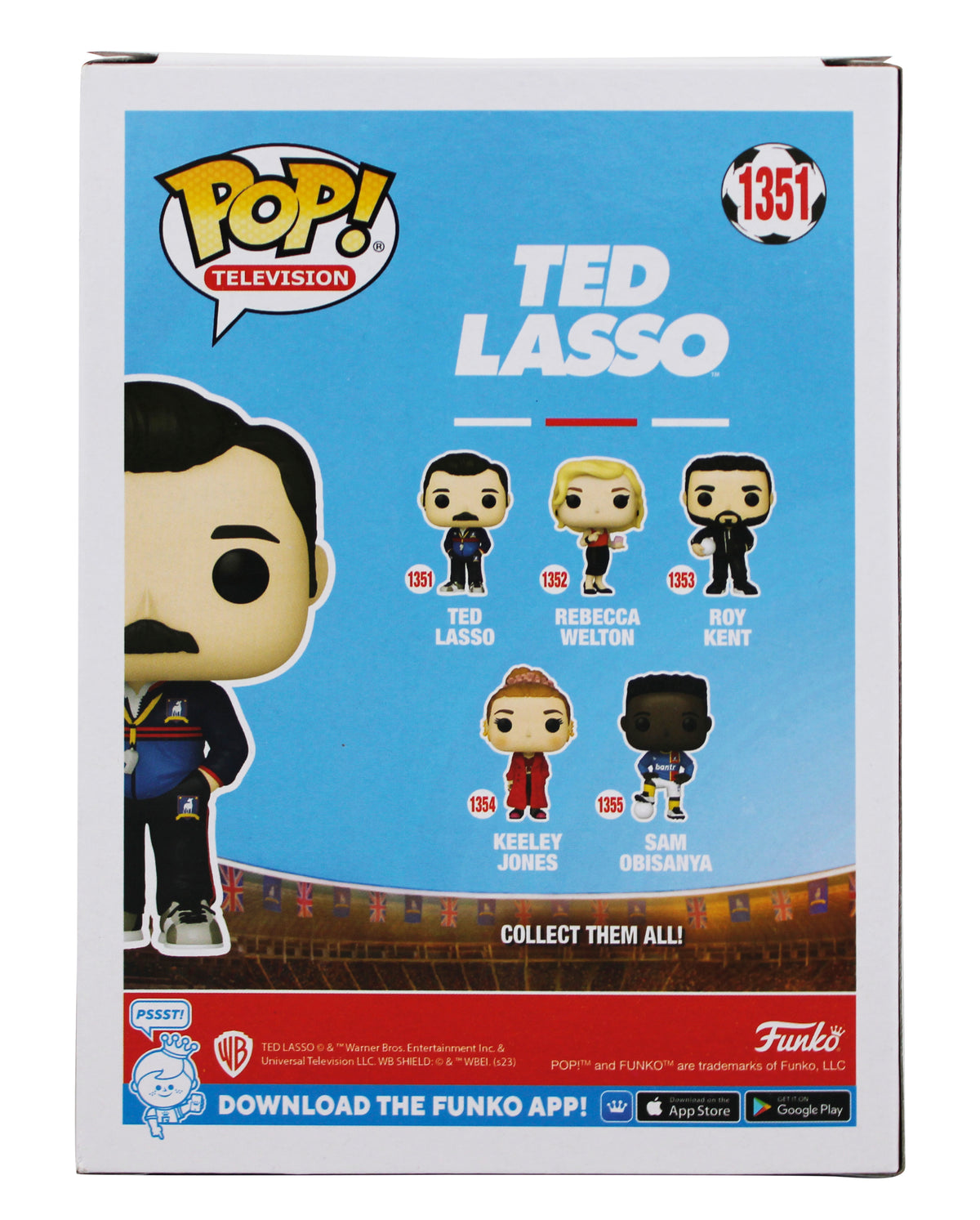 Jason Sudeikis Ted Lasso Signed #1351 Funko Pop Vinyl Figure w/ Blue Sig BAS