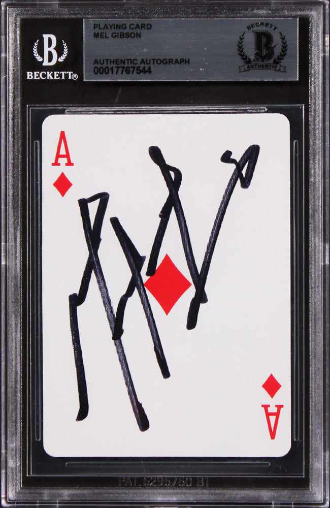 Mel Gibson Maverick Authentic Signed Ace Of Diamonds Card BAS Slabbed 1