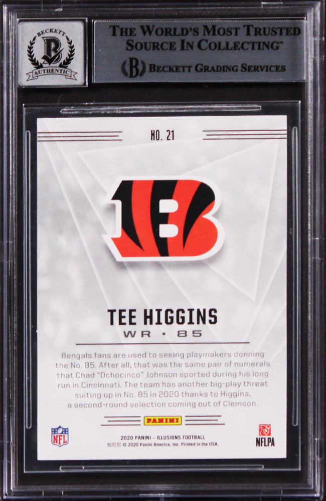 Tee Higgins Signed 2020 Panini Illusions Retail #21 RC Card Auto 10! BAS Slabbed