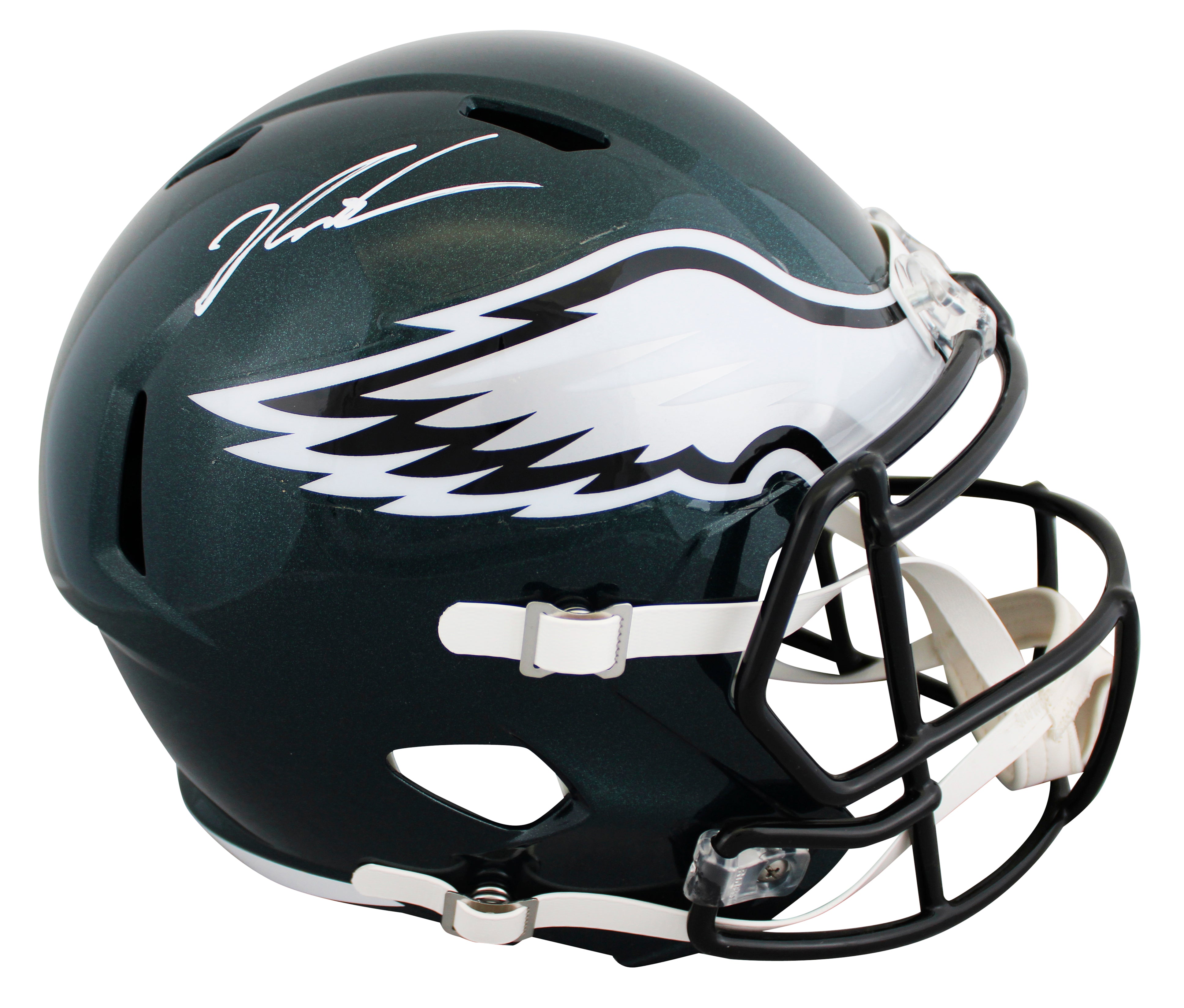 Eagles Jalen Carter Signed Full Size Speed Rep Helmet W/ Case JSA Witness