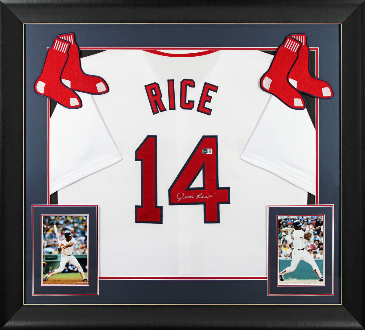 Red Sox Jim Rice Authentic Signed White Pro Style Framed Jersey BAS Witnessed