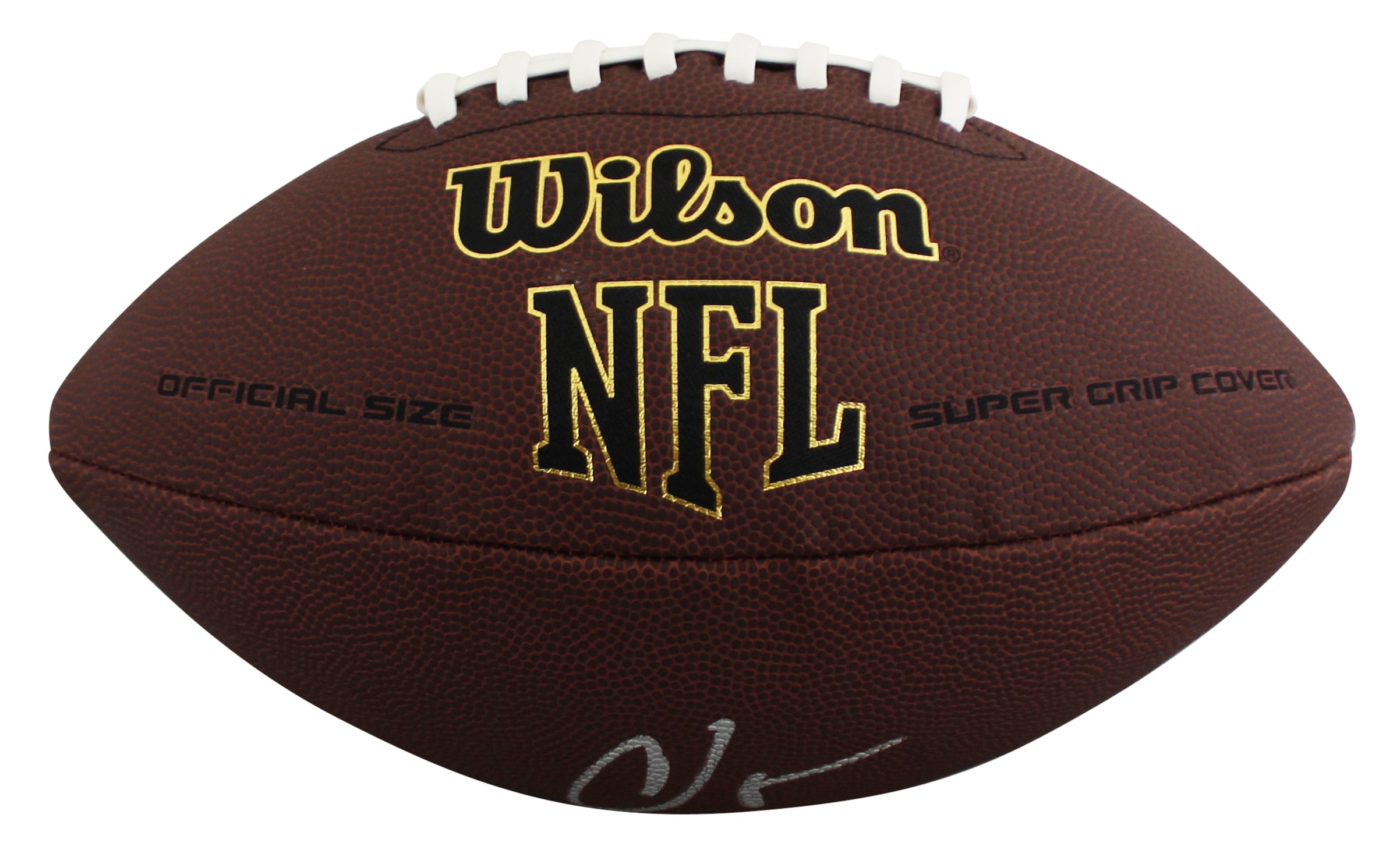 Bengals Chad Johnson Authentic Signed Wilson Super Grip Football BAS #BW88734
