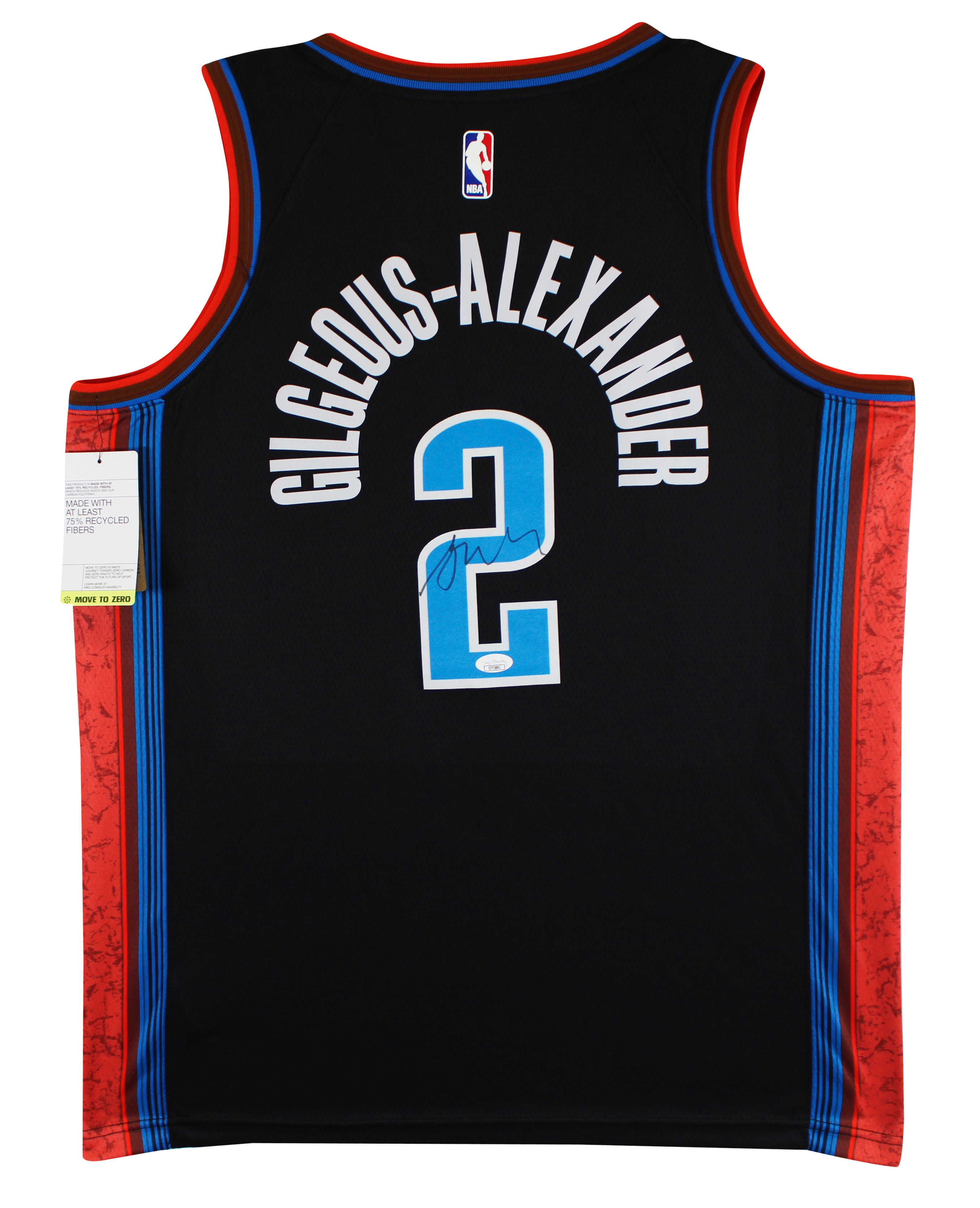 Thunder Shai Gilgeous-Alexander Signed Black Nike City Ed. Jersey JSA #CF72881