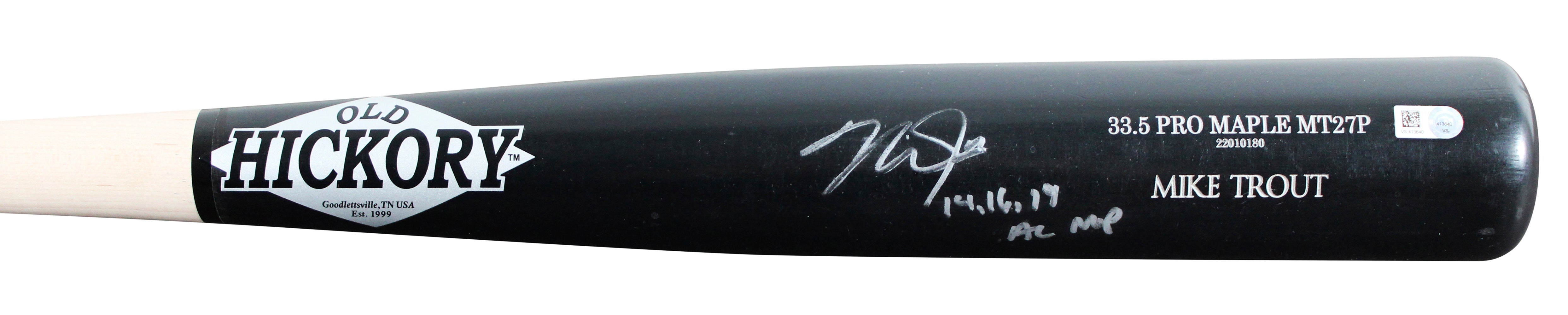 Mike Trout "AL MVP" Signed Old Hickory Player Model Baseball Bat MLB #VS413640
