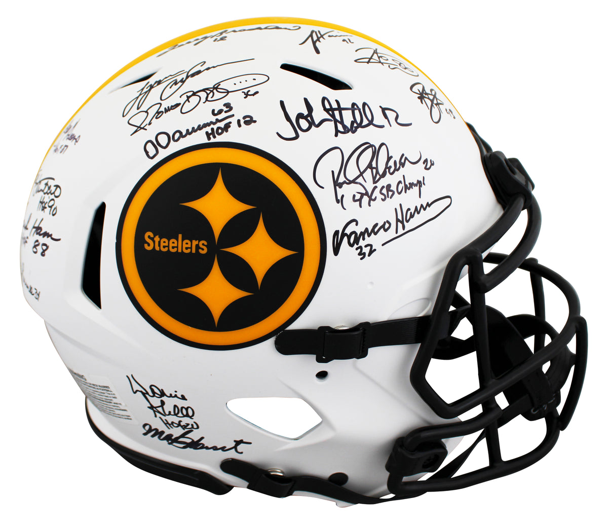 Steelers (16) Bradshaw, Bettis, Greene Signed Lunar F/S Speed Proline Helmet BAS