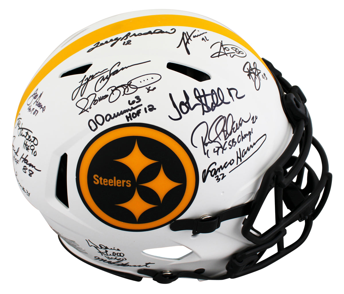 Steelers (16) Bradshaw, Bettis, Greene Signed Lunar F/S Speed Proline Helmet BAS