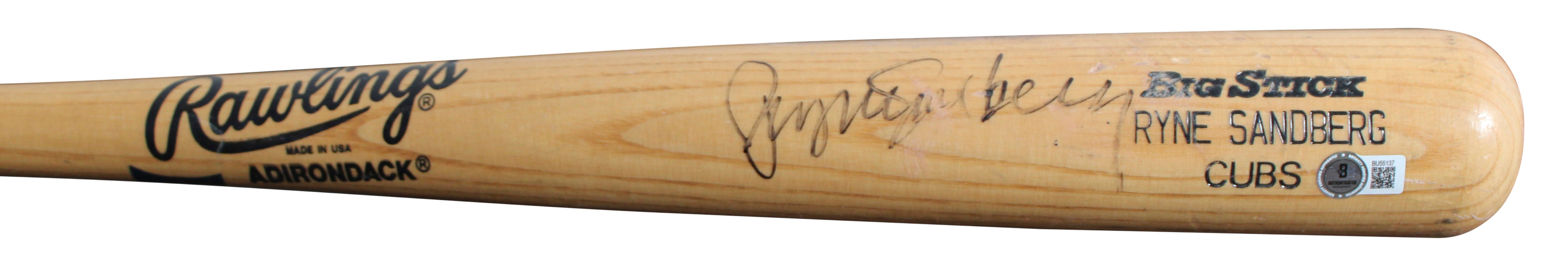 Cubs Ryne Sandberg Signed Game Used Rawlings Big Stick Player Model Bat BAS