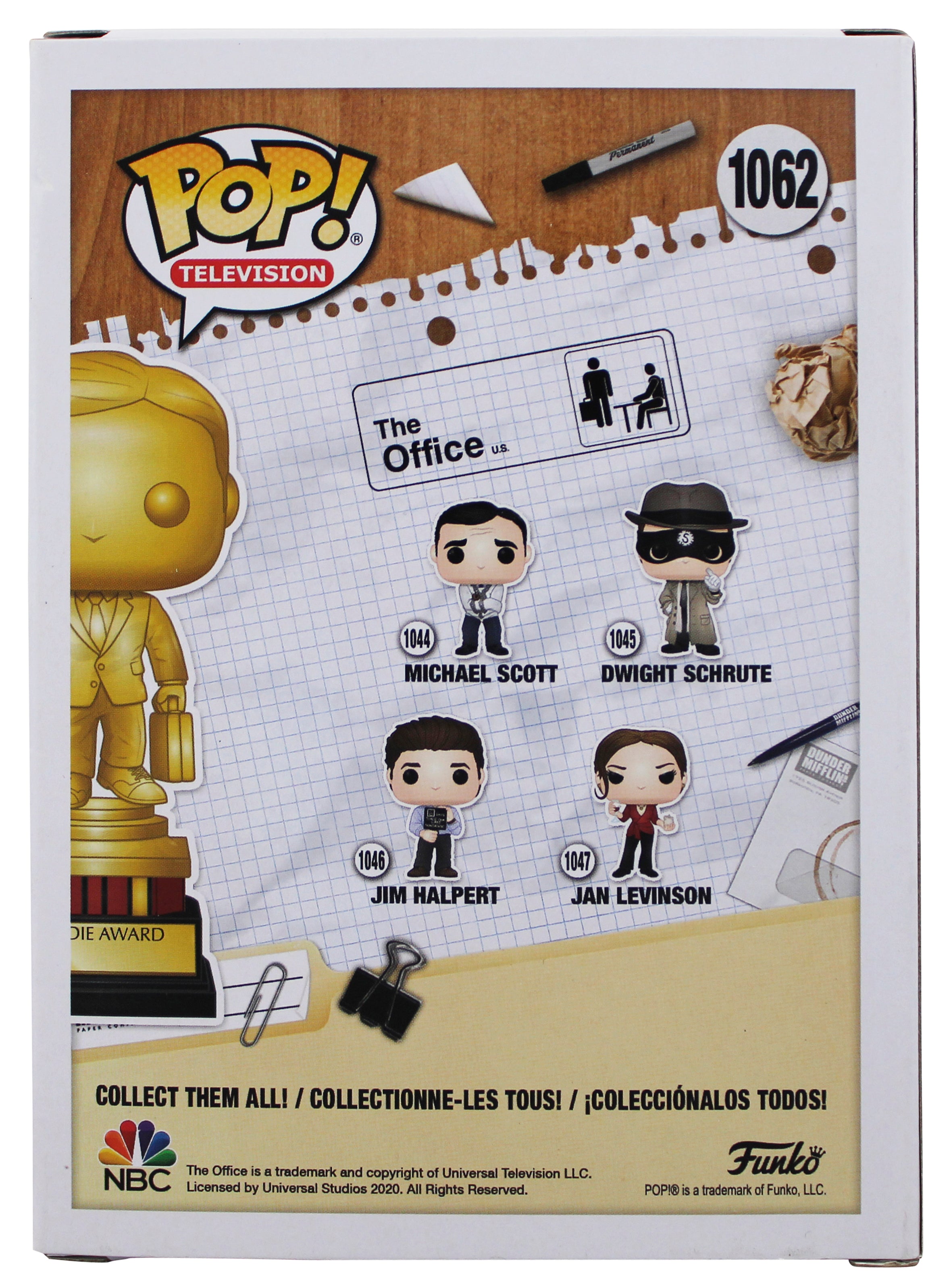 Kate Flannery "2x Insc" Signed Dundie Award #1062 Funko Pop Figure PSA/DNA Itp 1