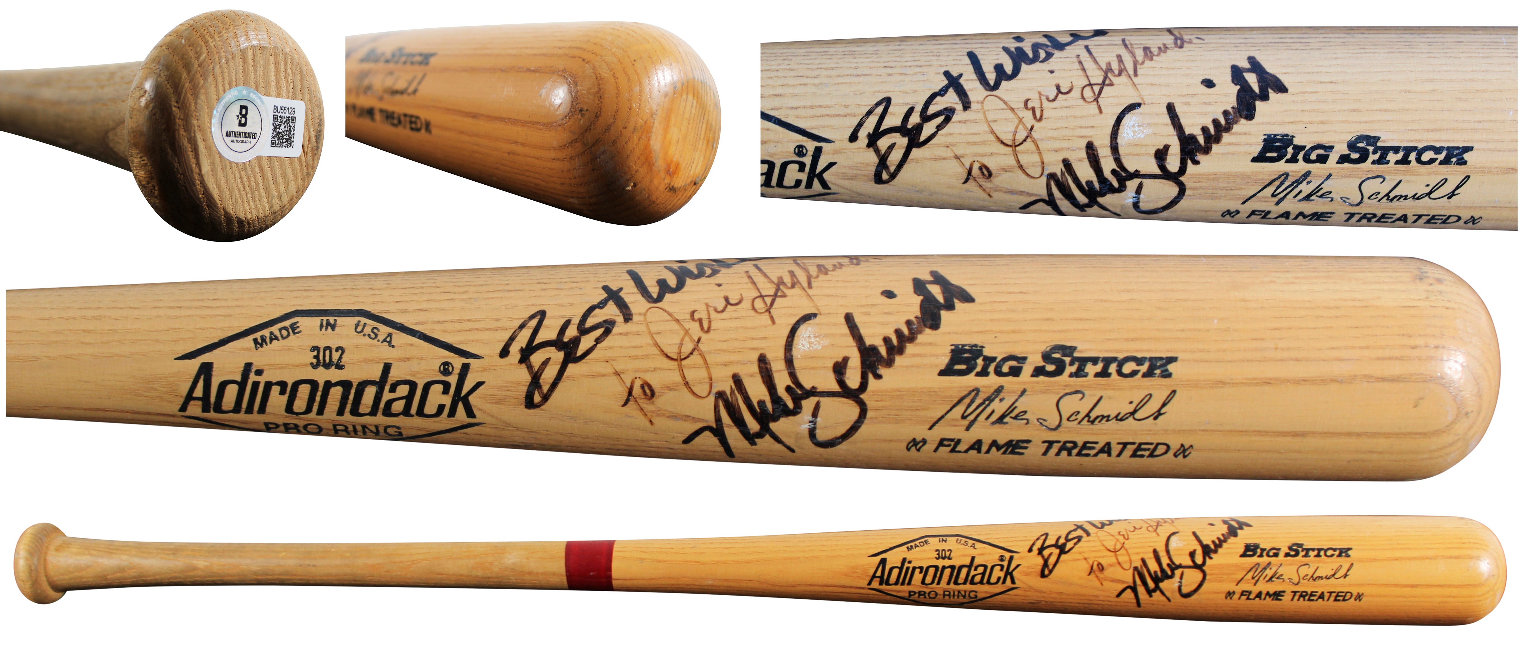 Phillies Mike Schmidt Signed Rawlings Big Stick Player Model Bat BAS #BU55129