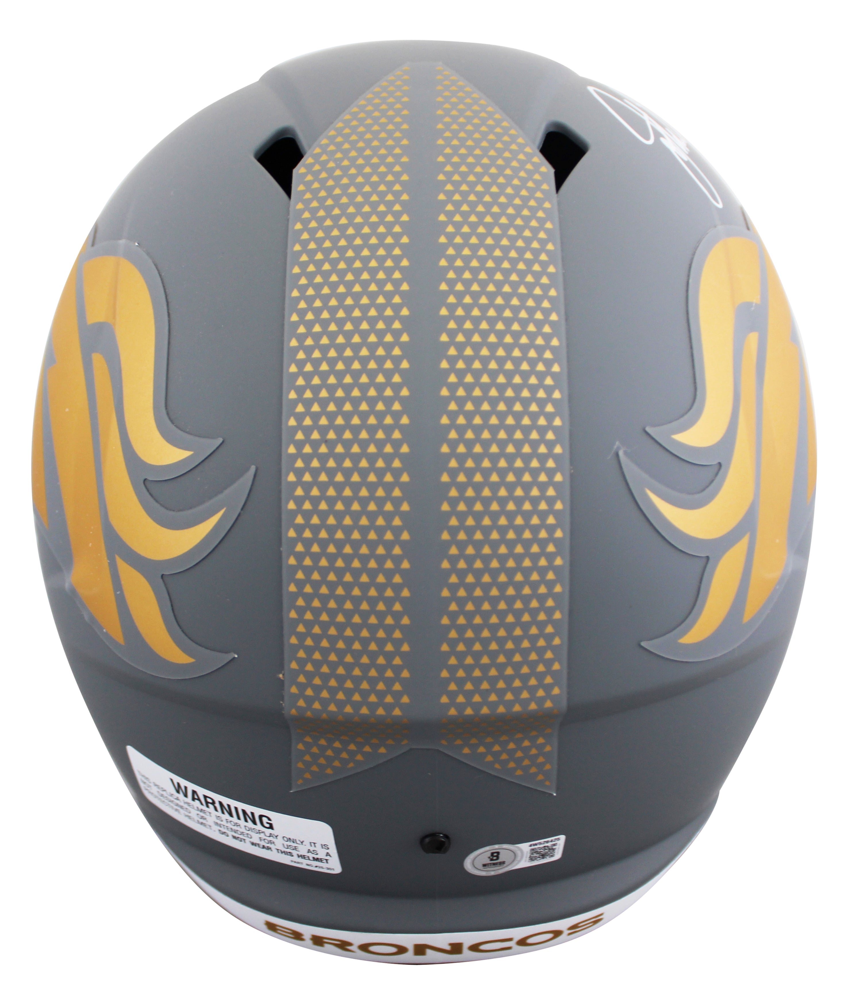 Broncos John Elway Signed Slate Full Size Speed Rep Helmet BAS Witness #4W526425