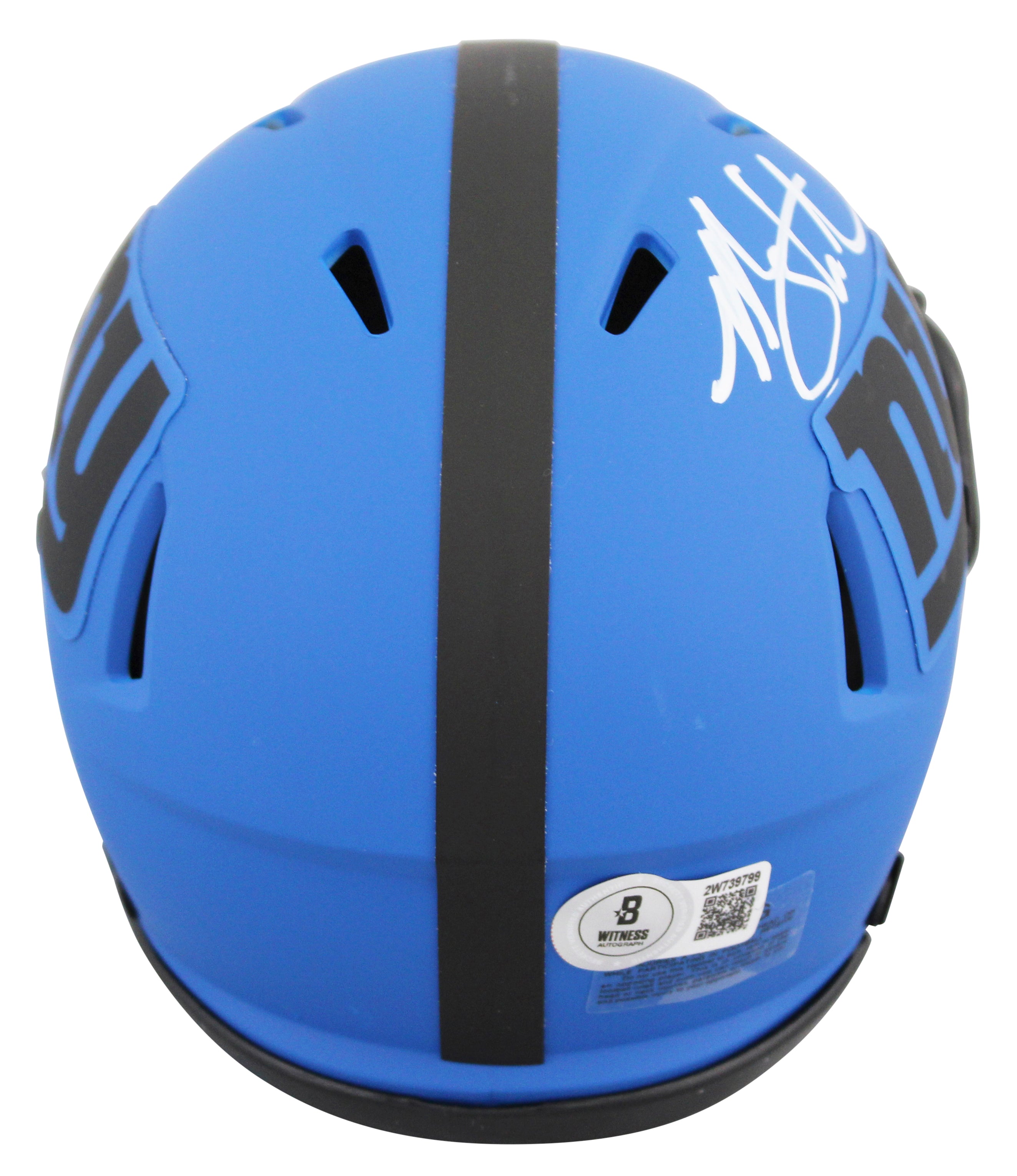 Giants Michael Strahan Signed Rave Speed Mini Helmet W/ Case BAS Witnessed