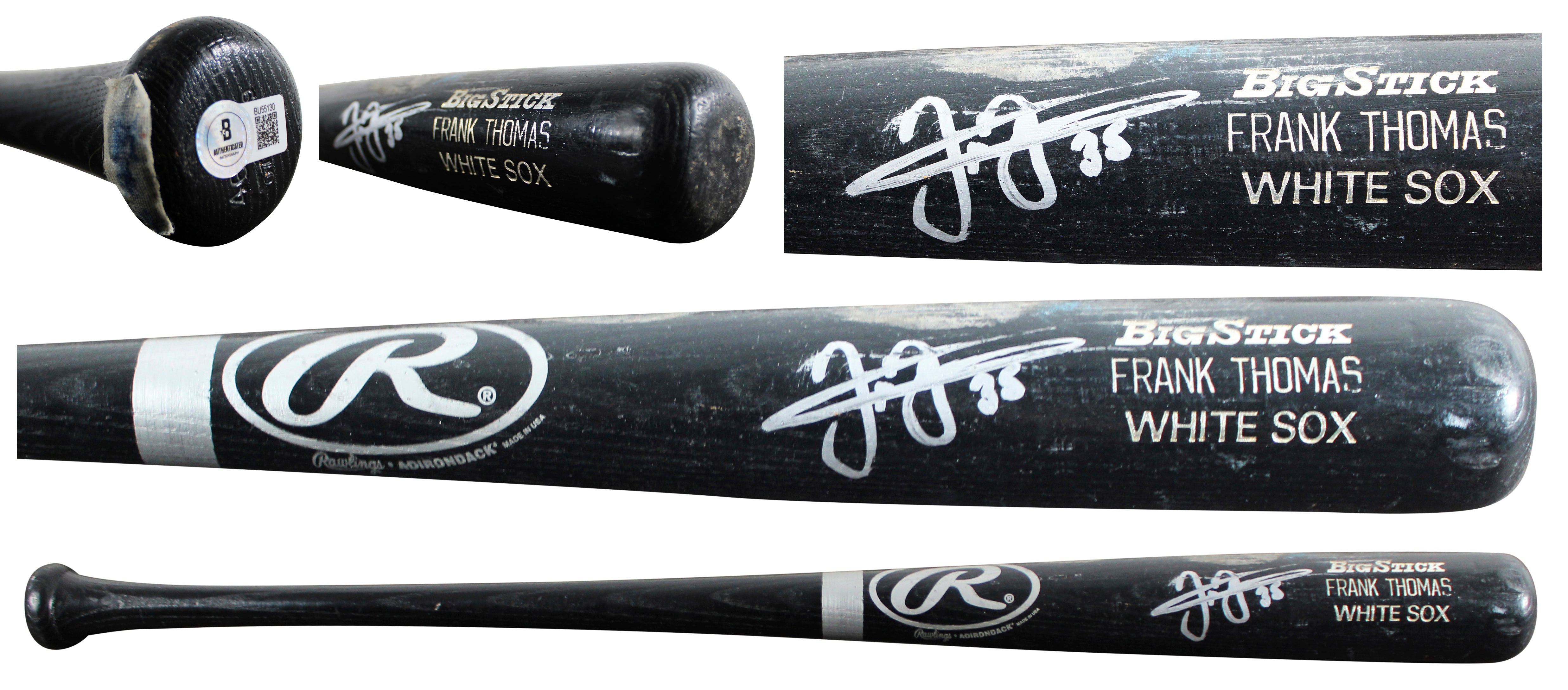 White Sox Frank Thomas Signed Game Used Rawlings Big Stick Player Model Bat BAS