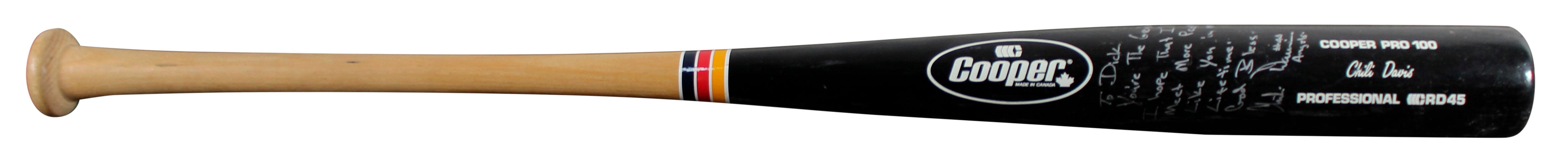 Giants Chili Davis Signed Game Used Cooper Pro 100 Player Model Bat BAS #BU55133