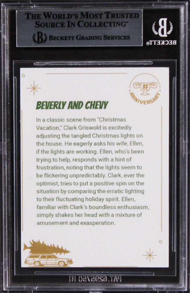 Chevy Chase & Beverly D'angelo Christmas Vacation Signed Trading Card BAS Slab