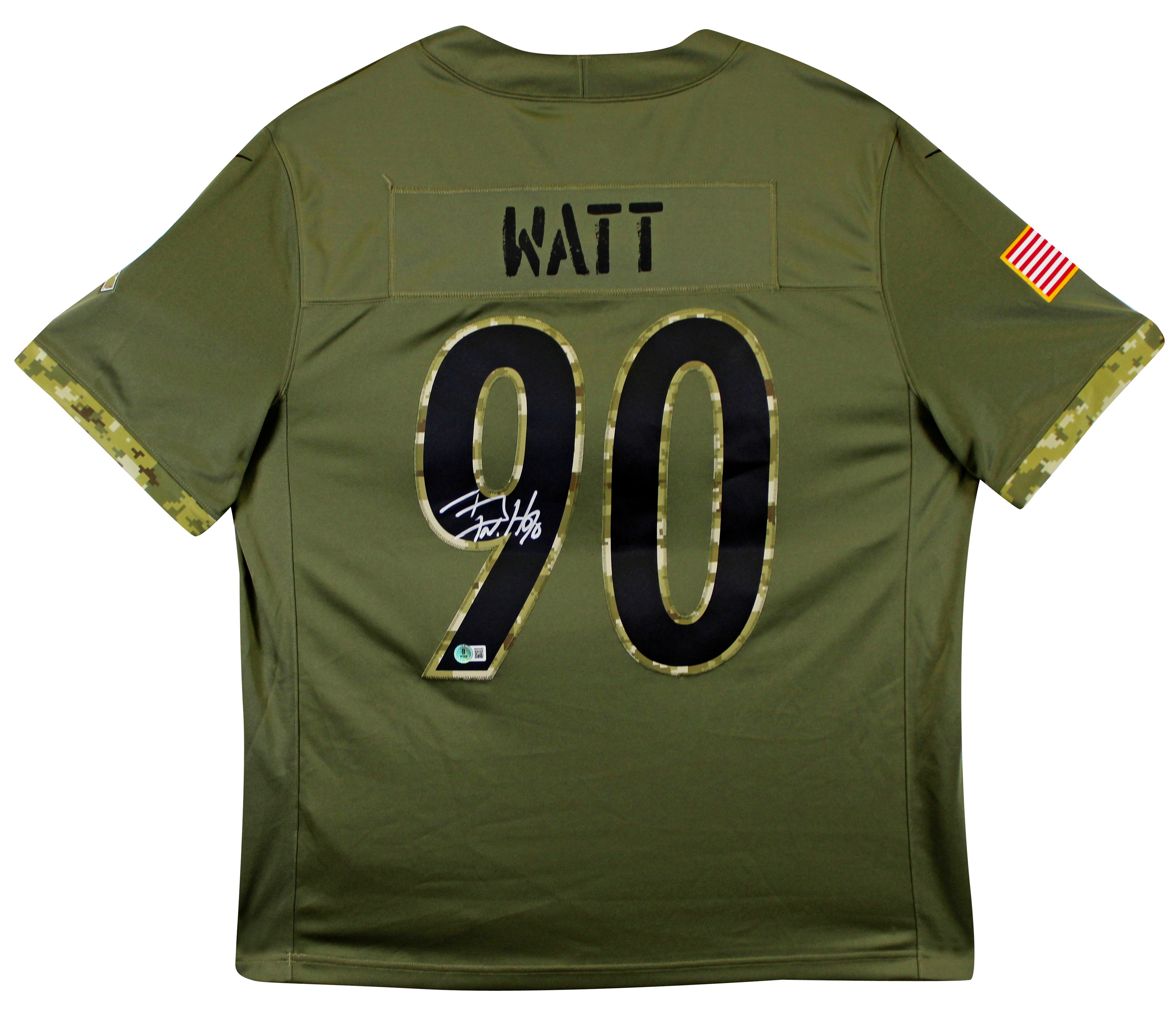Steelers T.J. Watt Signed 2022 Salute to Service Nike Limited Jersey BAS Witness