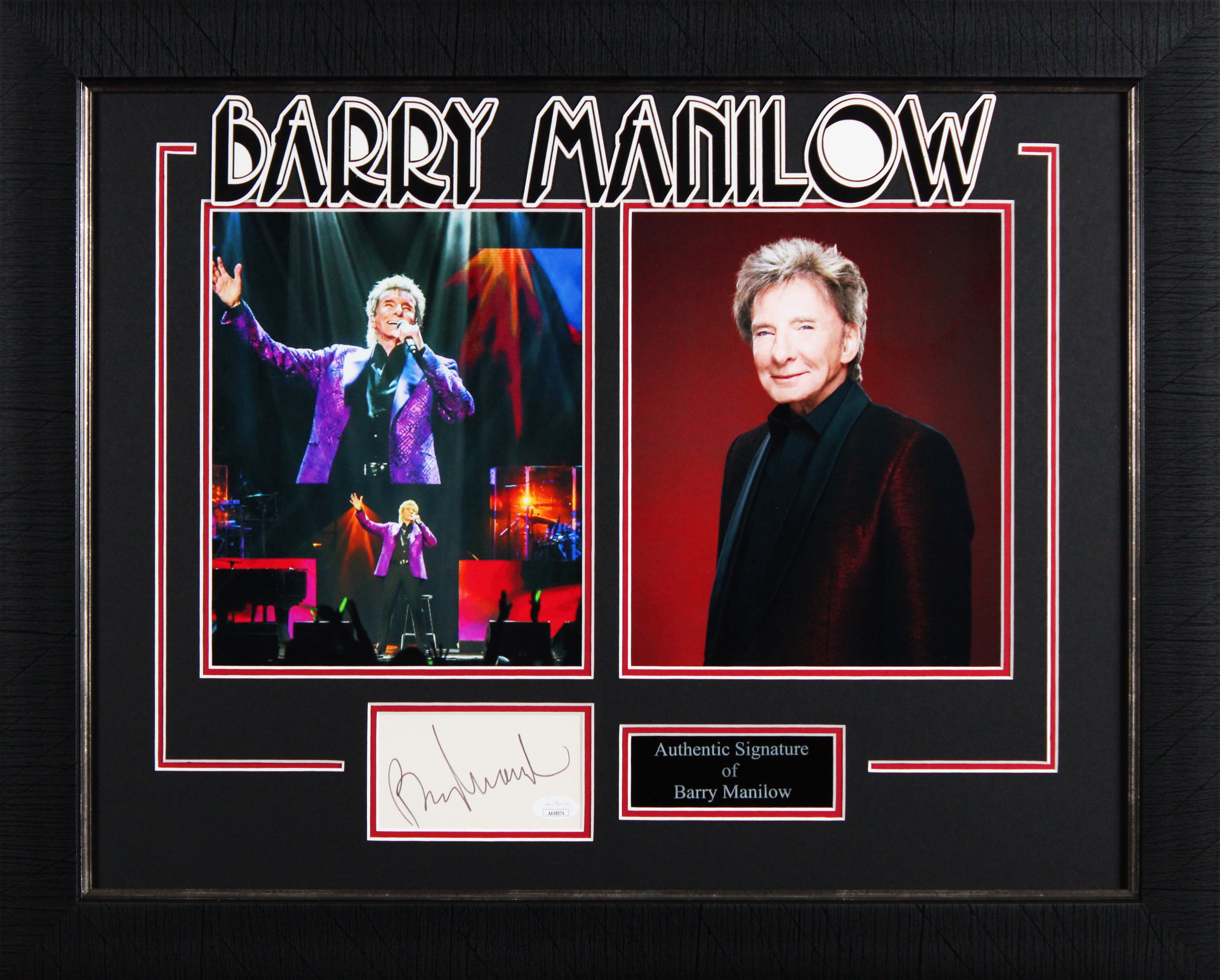 Barry Manilow Authentic Signed & Framed 3x5 Index Card Autographed JSA #AX48074