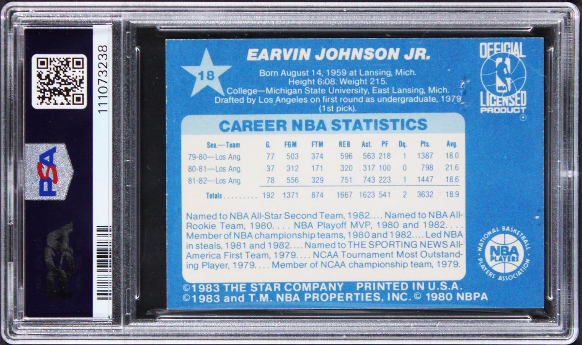 Lakers Magic Johnson Signed 1983 Star All-Star Game #18 Card Auto 10! PSA Slab