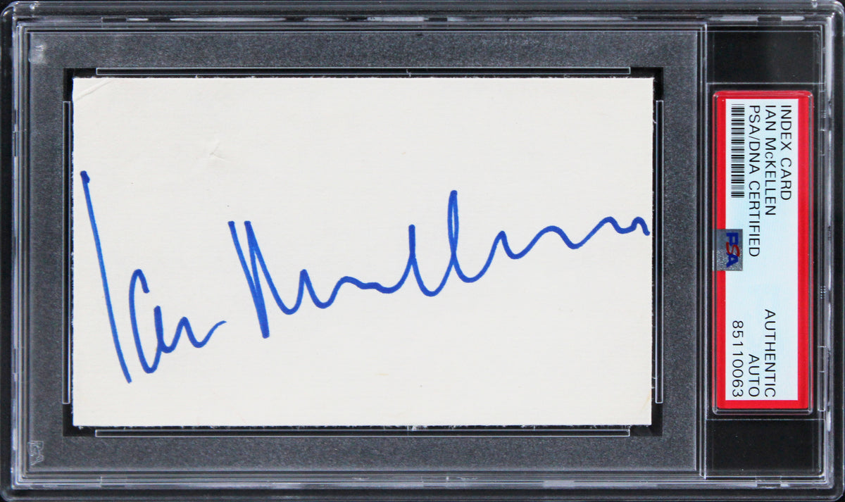 Ian McKellen Lord of the Rings Signed & Framed 3x5 Index Card PSA/DNA Slabbed
