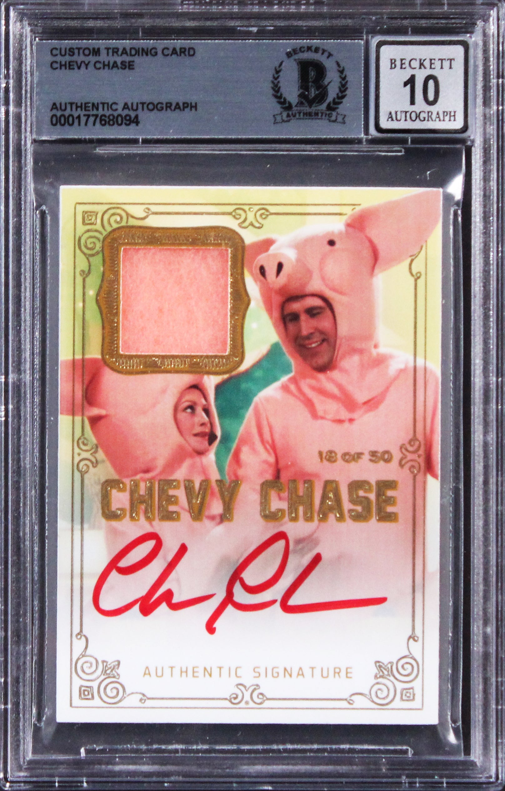 Chevy Chase European Vacation Signed Custom Trading Card Auto 10! BAS Slabbed
