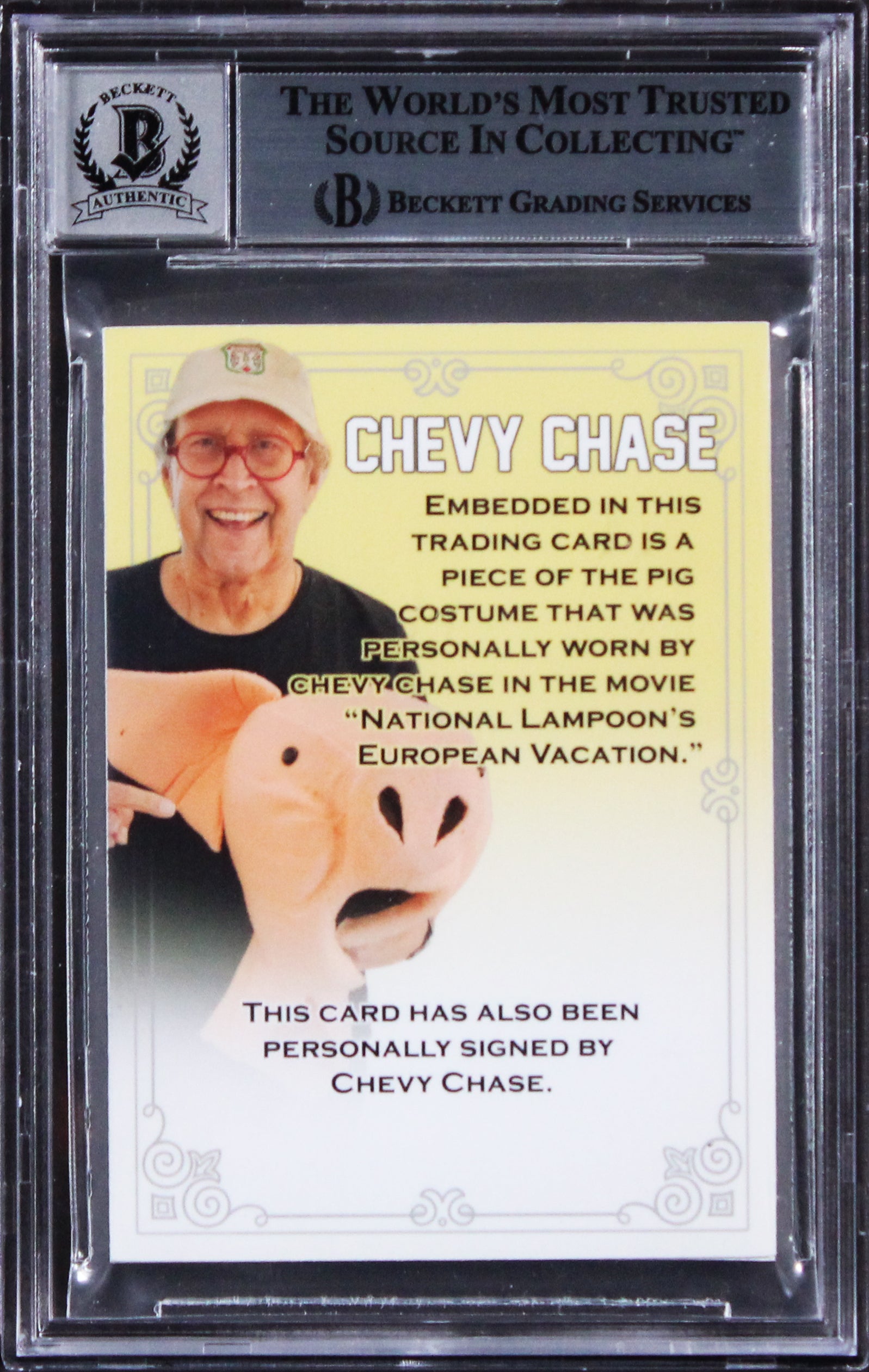 Chevy Chase European Vacation Signed Custom Trading Card Auto 10! BAS Slabbed