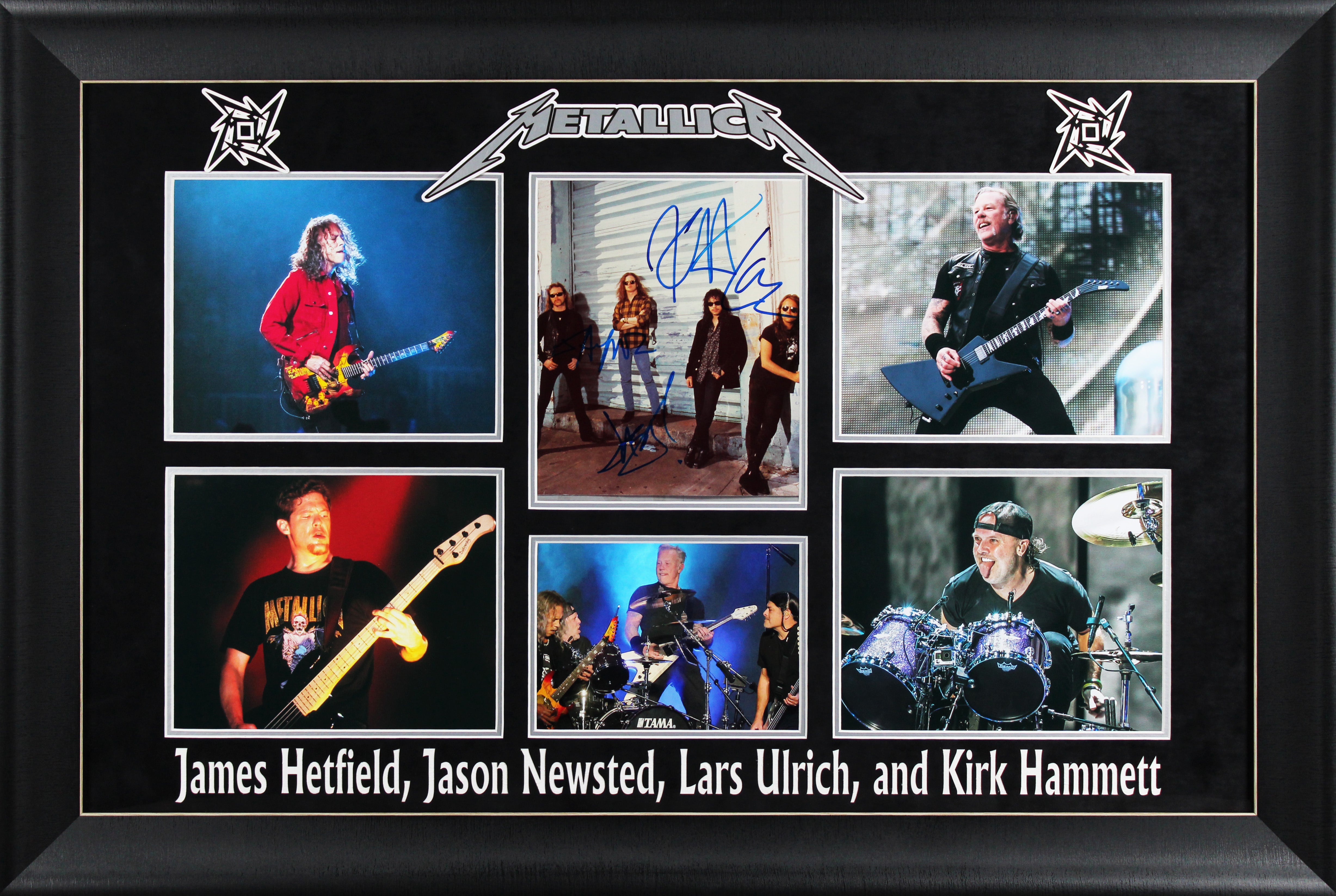 Metallica (4) Hetfield, Hammett, Ulrich +1 Signed 8x10 Framed Photo BAS #AC71192