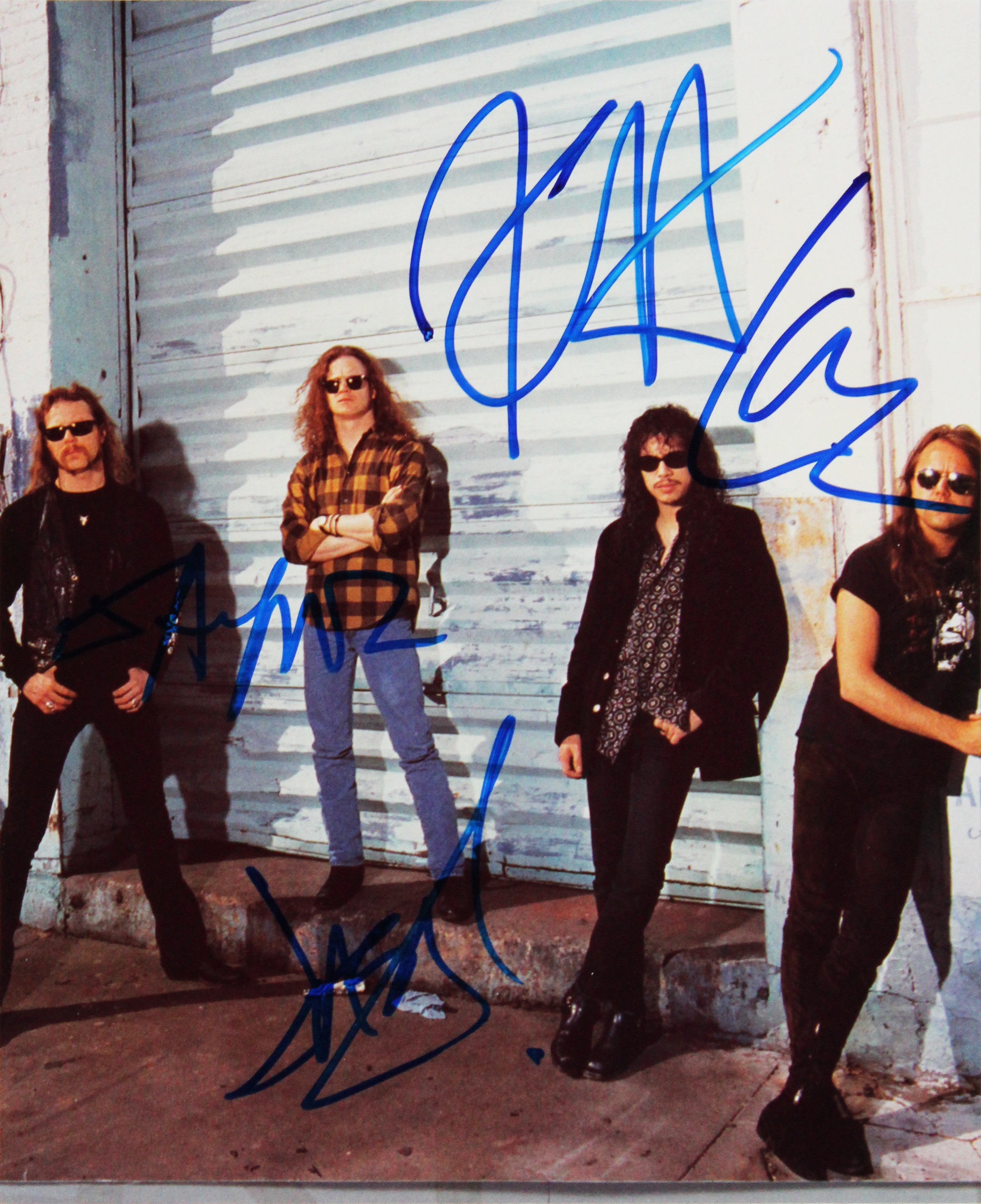 Metallica (4) Hetfield, Hammett, Ulrich +1 Signed 8x10 Framed Photo BAS #AC71192