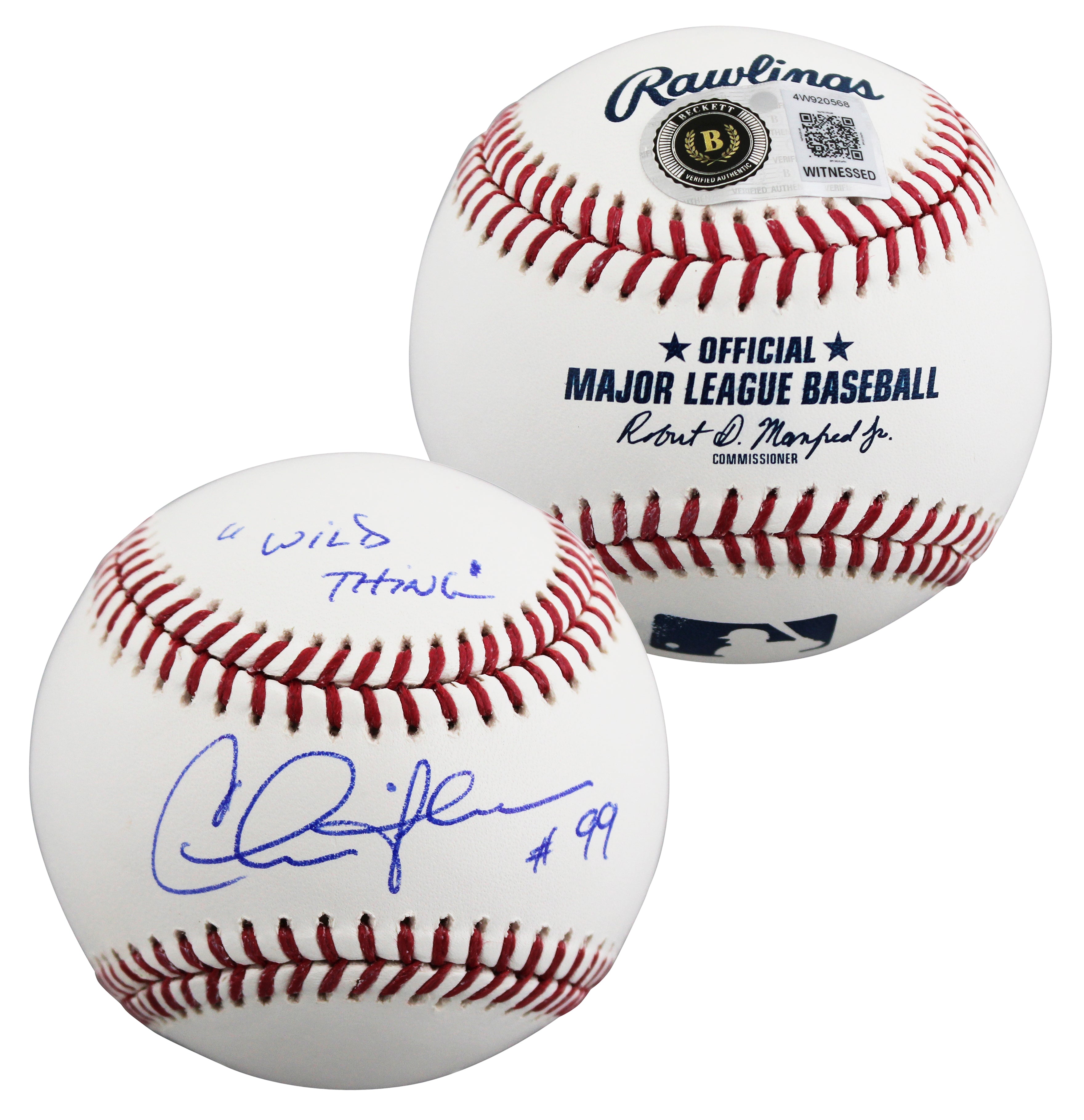 Charlie Sheen Major League "Wild Thing" Signed Baseball W/ Case BAS Witnessed