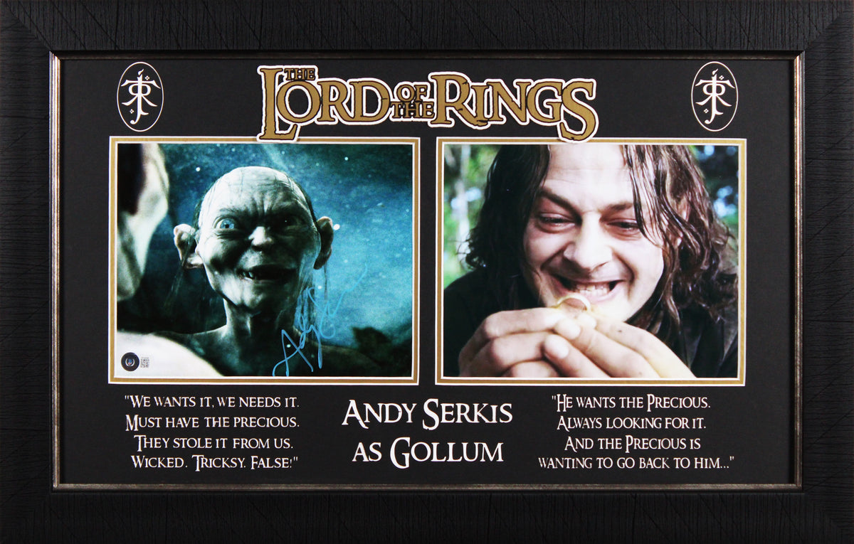Andy Serkis Lord of the Rings Signed 8x10 Framed Gollum Photo BAS #BH32058