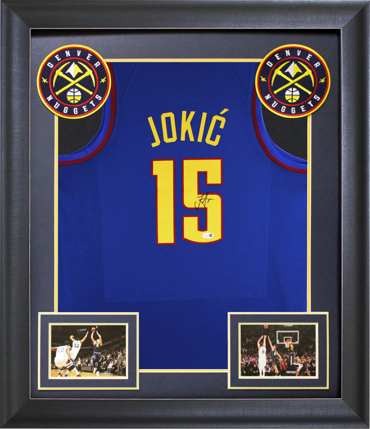 Nikola Jokic Authentic Signed Blue City Edition Pro Style Framed Jersey JSA