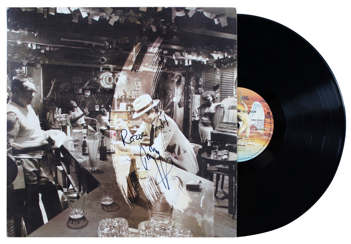 Jimmy Page Led Zeppelin Signed In Through The Out Door Album Cover W/ Vinyl PSA