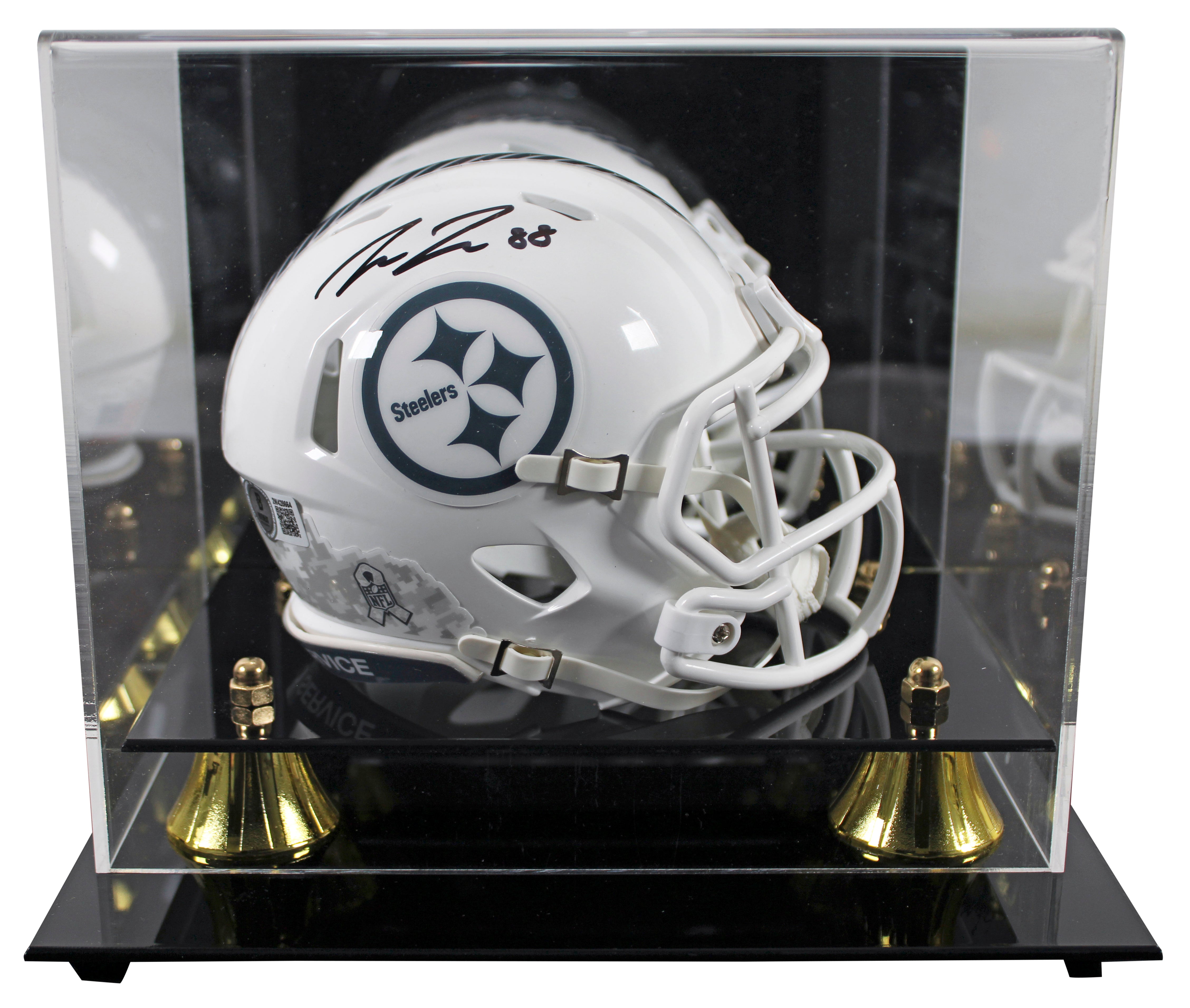 Steelers Pat Freiermuth Signed STS III Speed Mini Helmet W/ Case BAS Witnessed