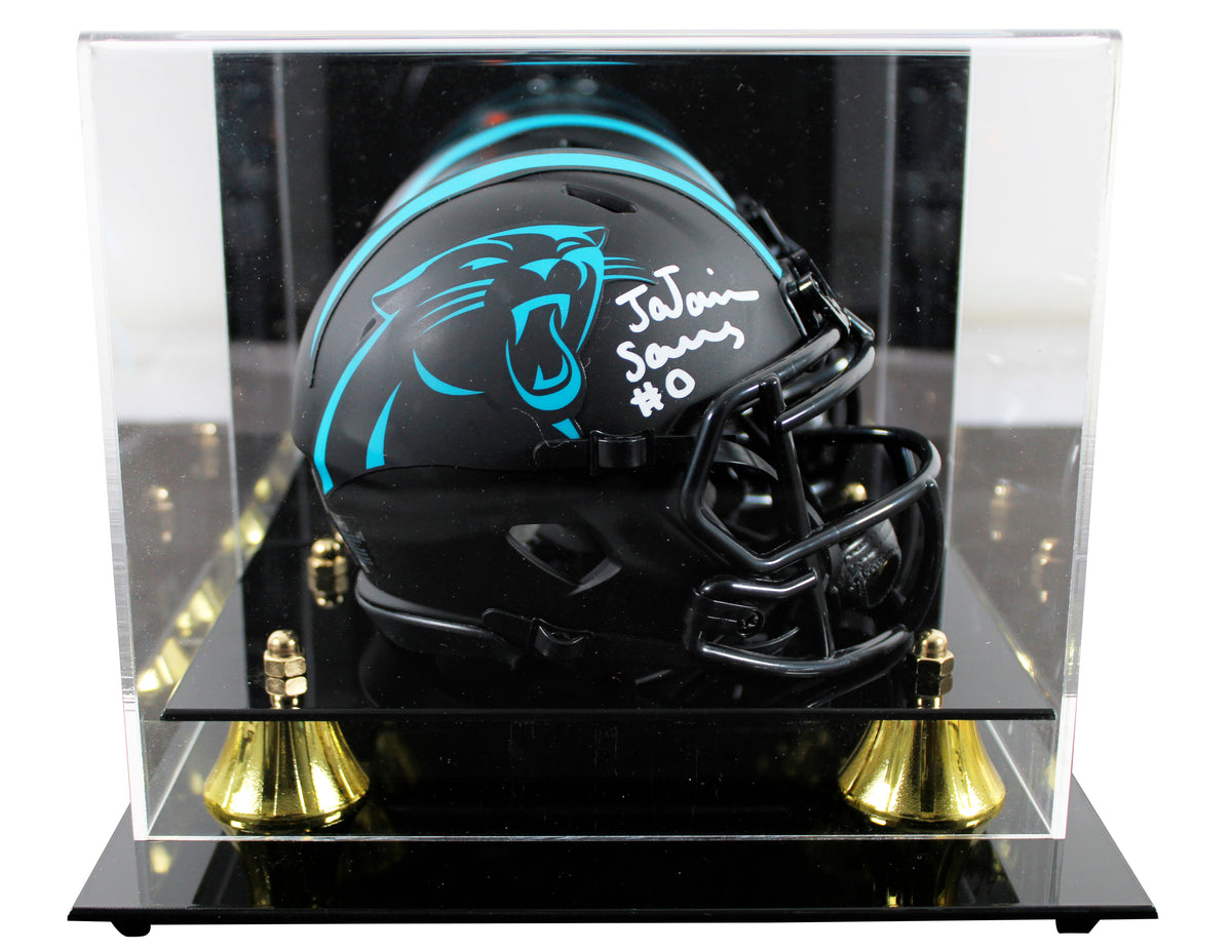 Panthers Ja'Tavion Sanders Signed Eclipse Speed Mini Helmet W/ Case BAS Witness