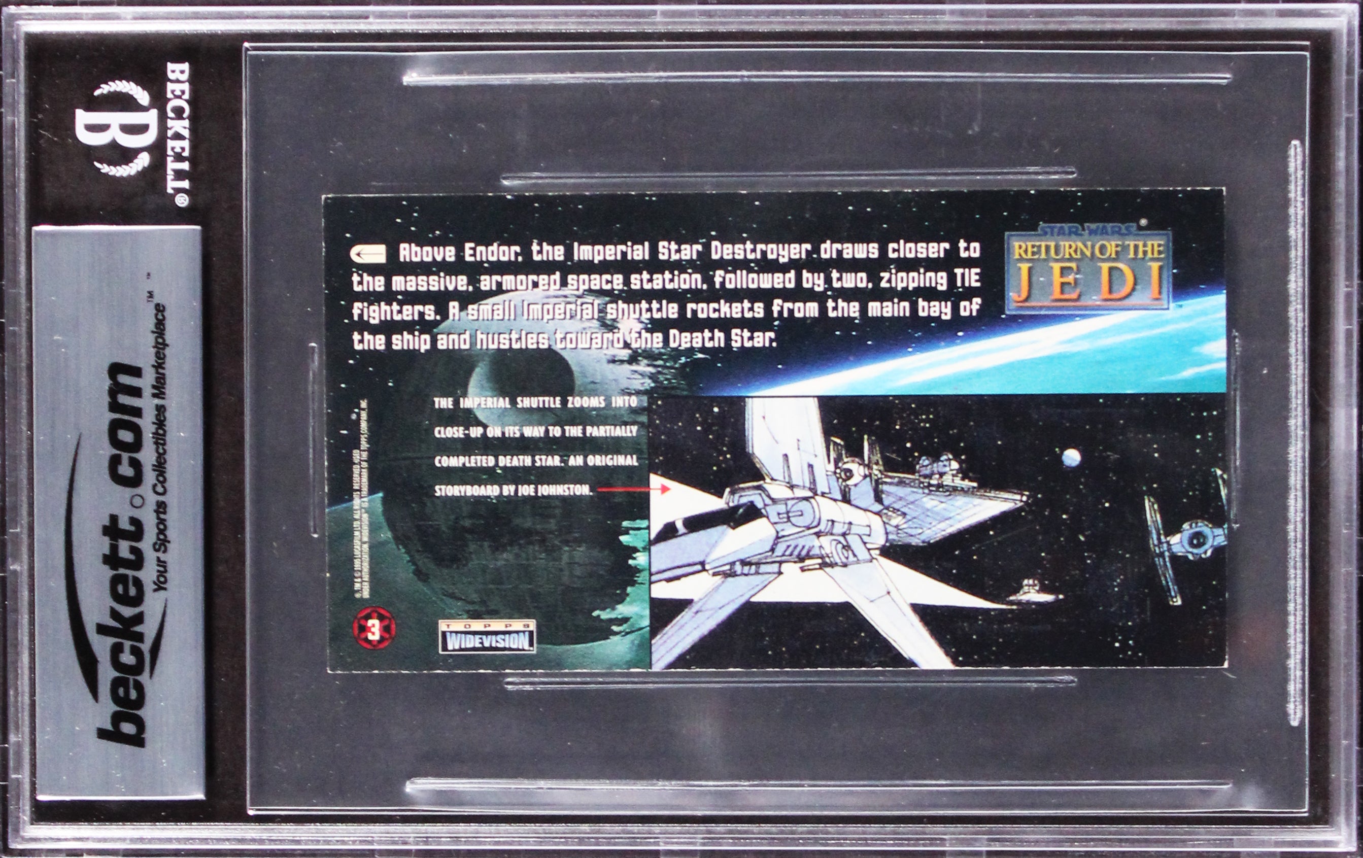 Star Wars (3) Huston, Bailey +1 Signed 1996 ROTJ WV #3 Card Auto 10! BAS Slab