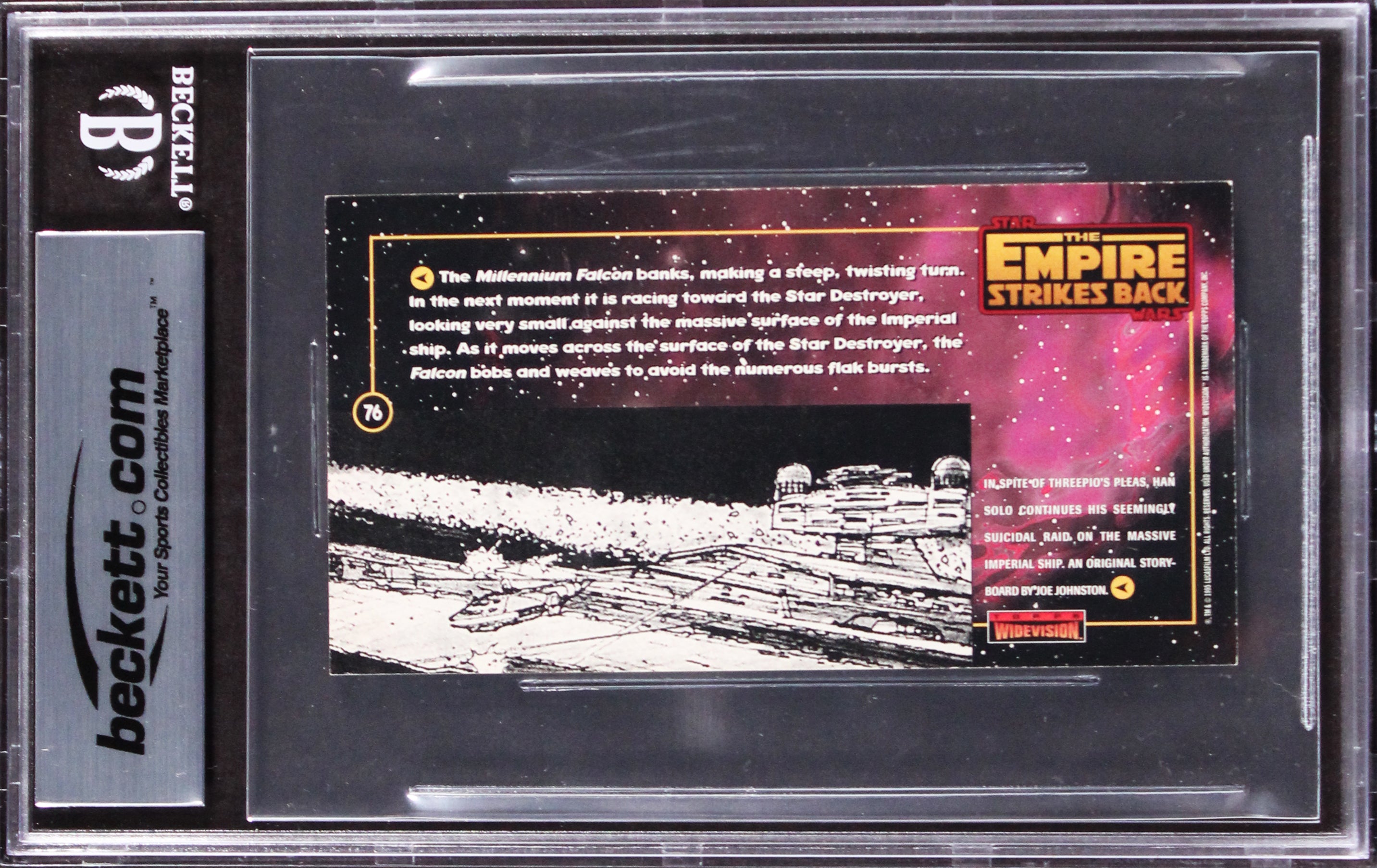 Star Wars (3) Huston, Bailey +1 Signed 1995 ESB WV #76 Card Auto 10! BAS Slabbed