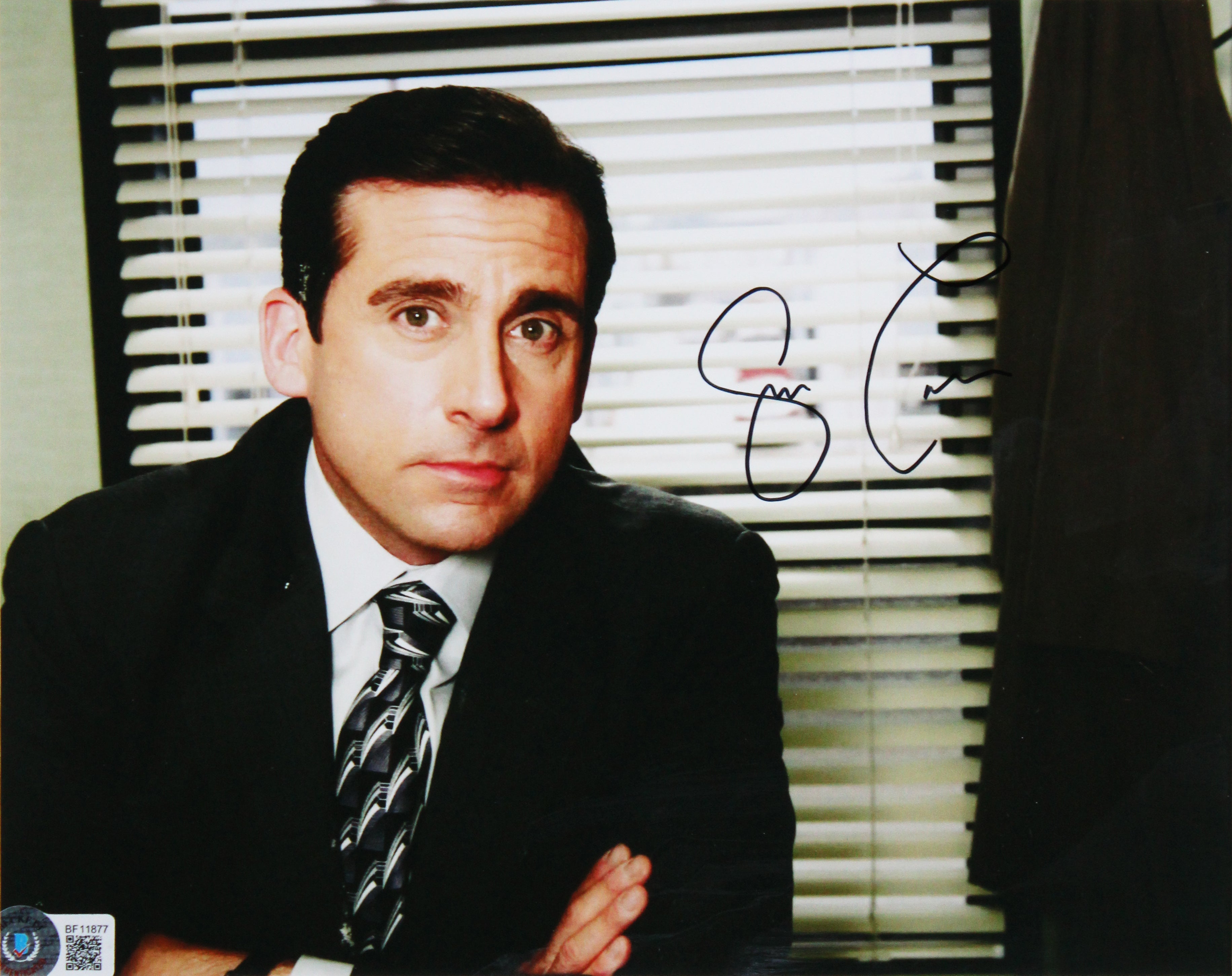 Steve Carell & Rainn Wilson The Office Authentic Signed 8x10 Framed Photo BAS