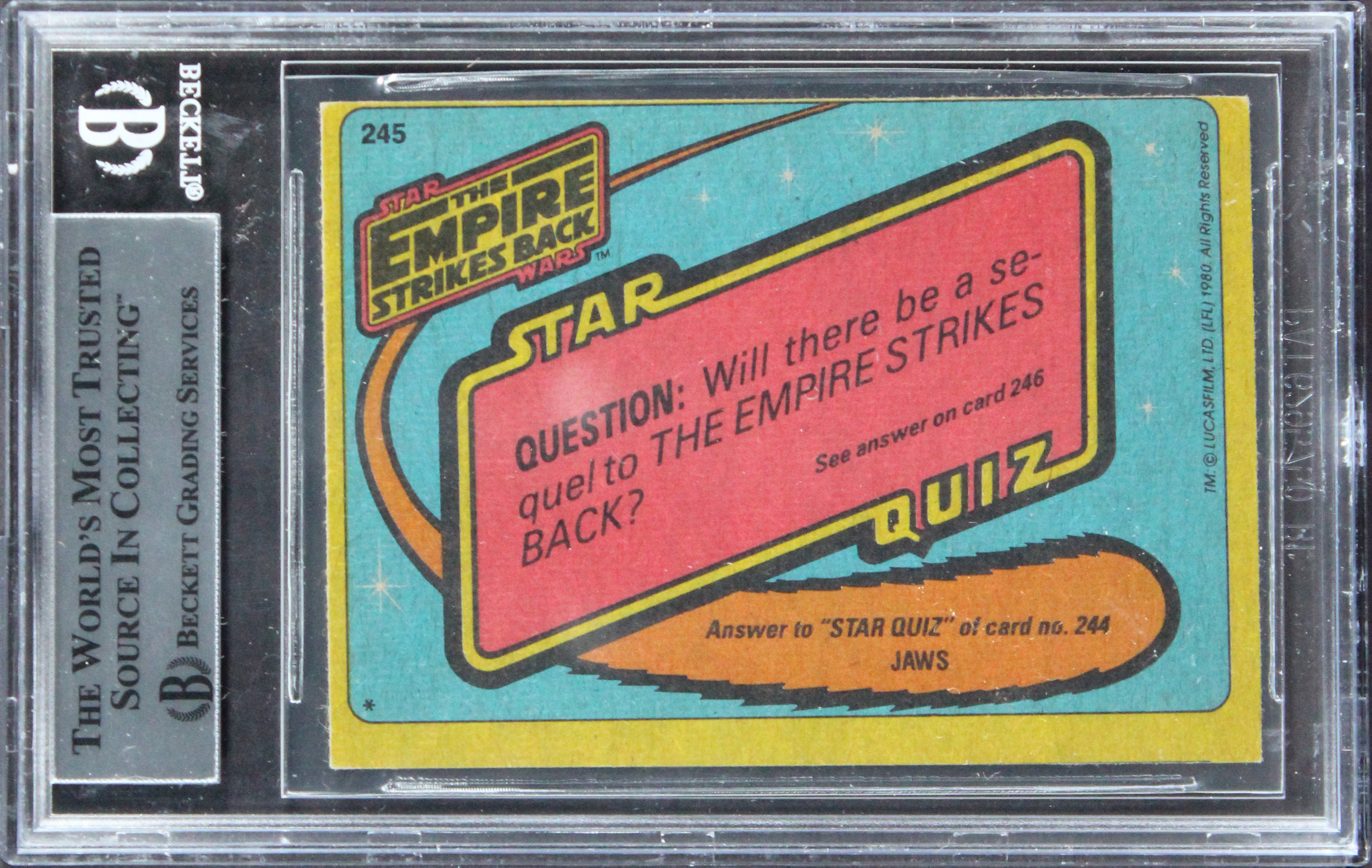 Star Wars (14) Archer, Hargreaves +12 Signed 1980 SW ESB #245 Card BAS Slabbed