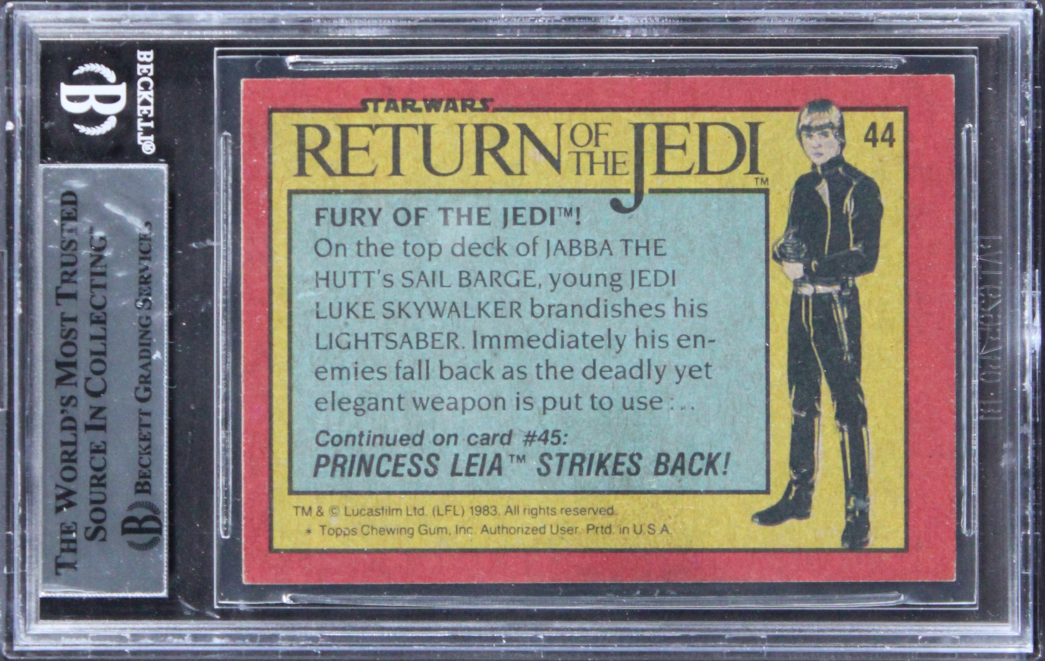 Star Wars (7) Henson, Skeaping, Holt +4 Signed 1983 SW ROTJ #44 Card BAS Slabbed