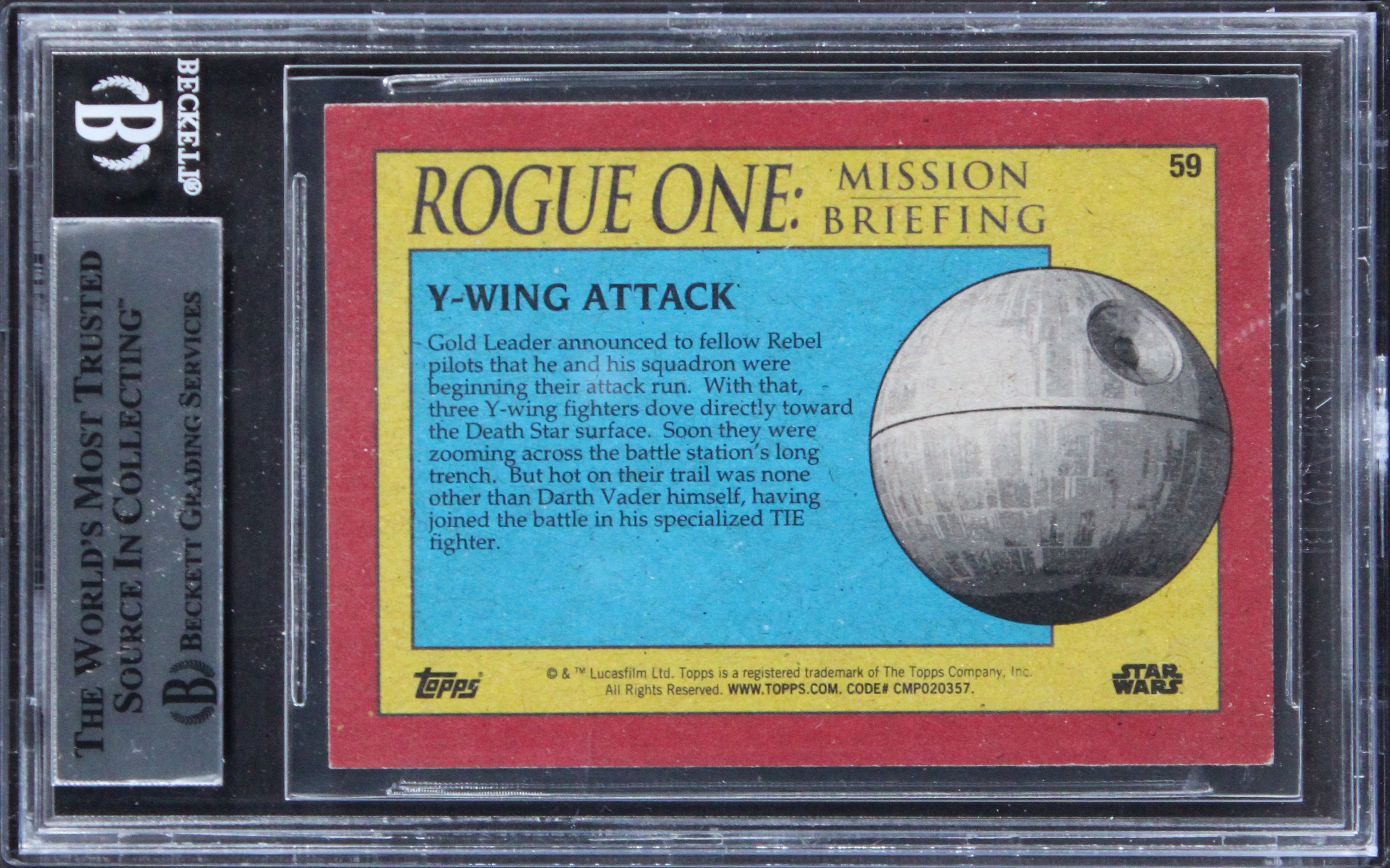 Star Wars (6) Huston, Erland +4 Signed 2016 Star Wars ROMB #59 Card BAS Slabbed
