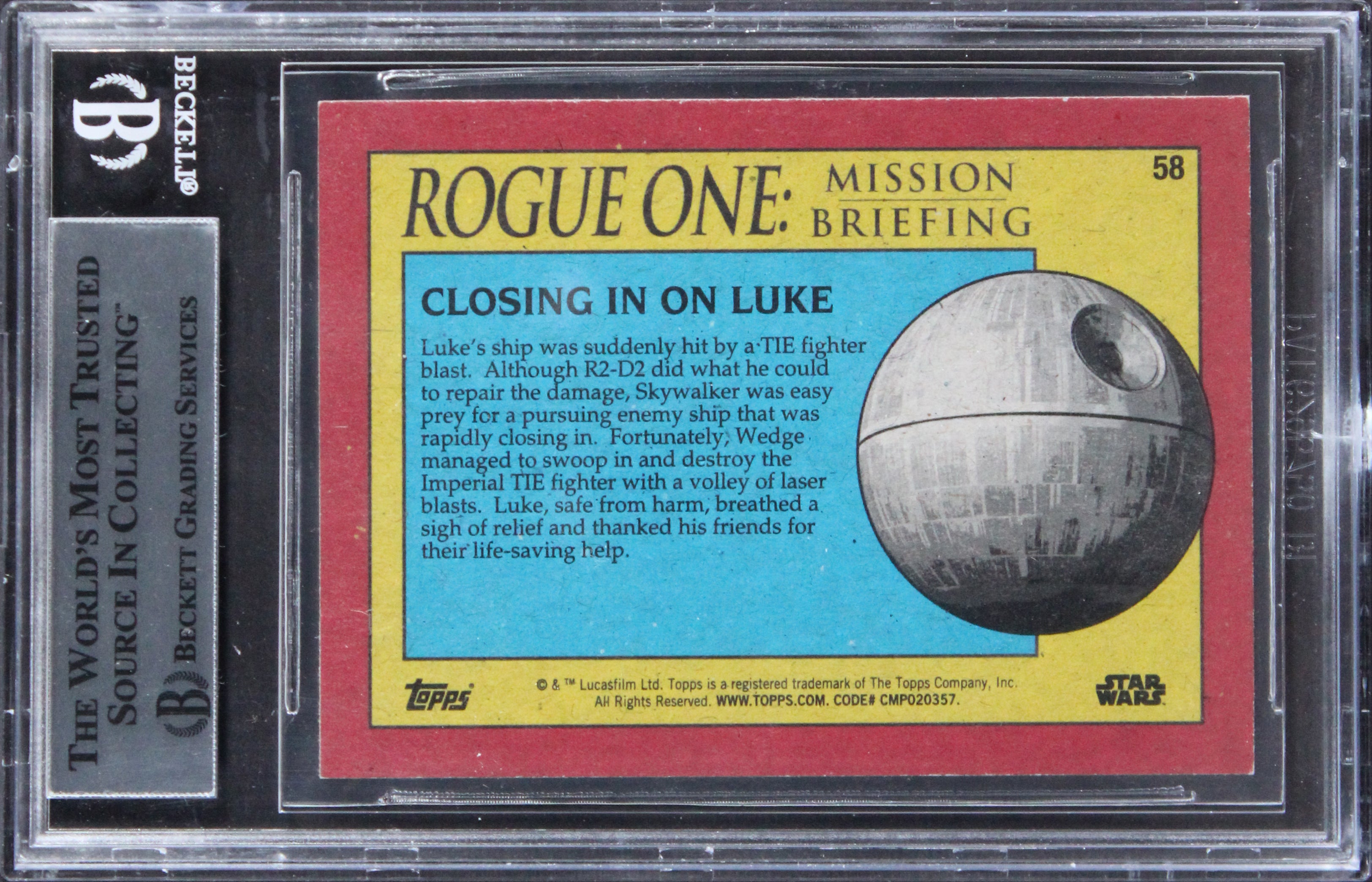 Star Wars (6) Gawley, Huston +4 Signed 2016 Star Wars ROMB #58 Card BAS Slabbed