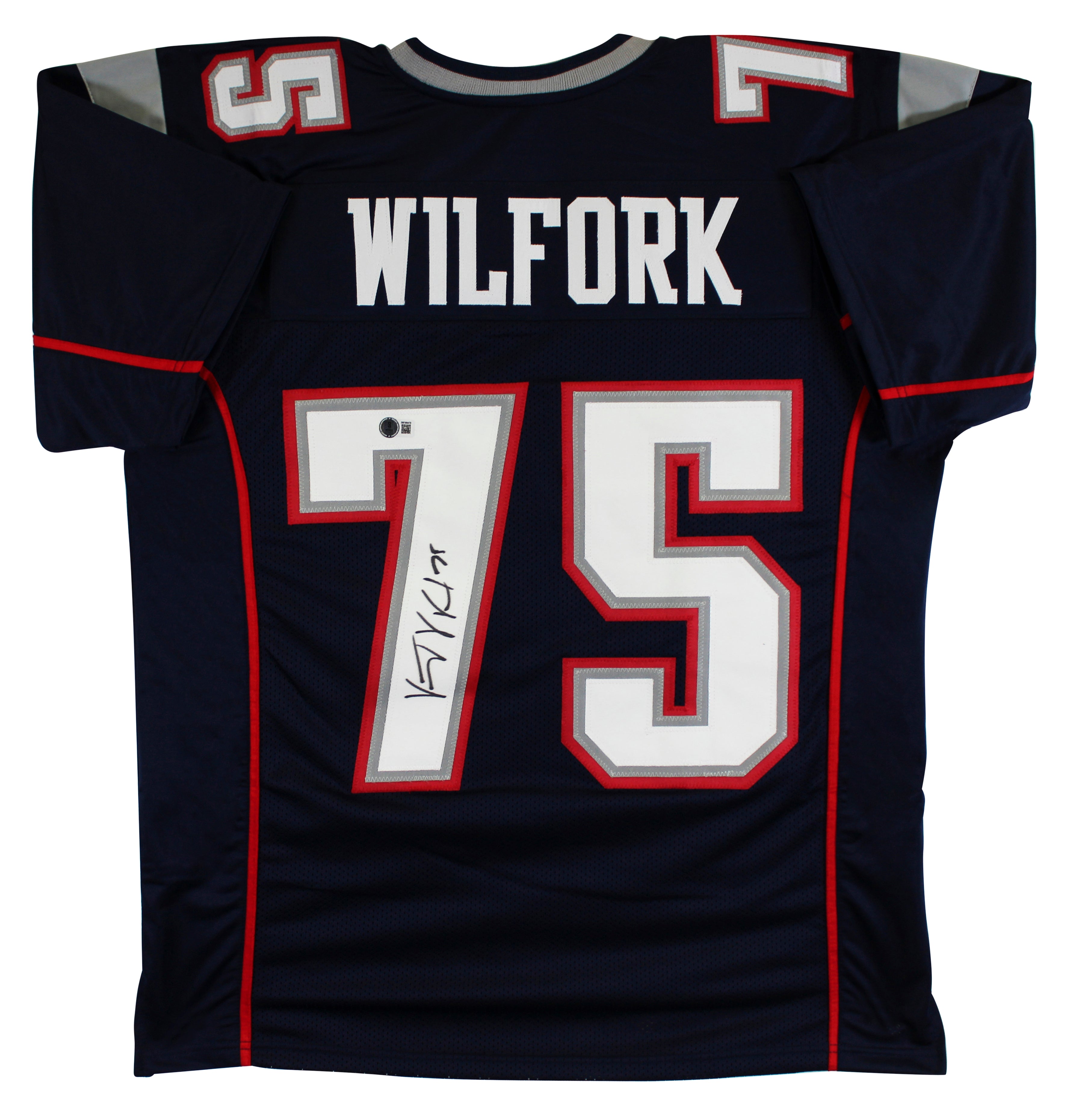 Vince Wilfork Authentic Signed Navy Pro Style Jersey Autographed BAS Witnessed