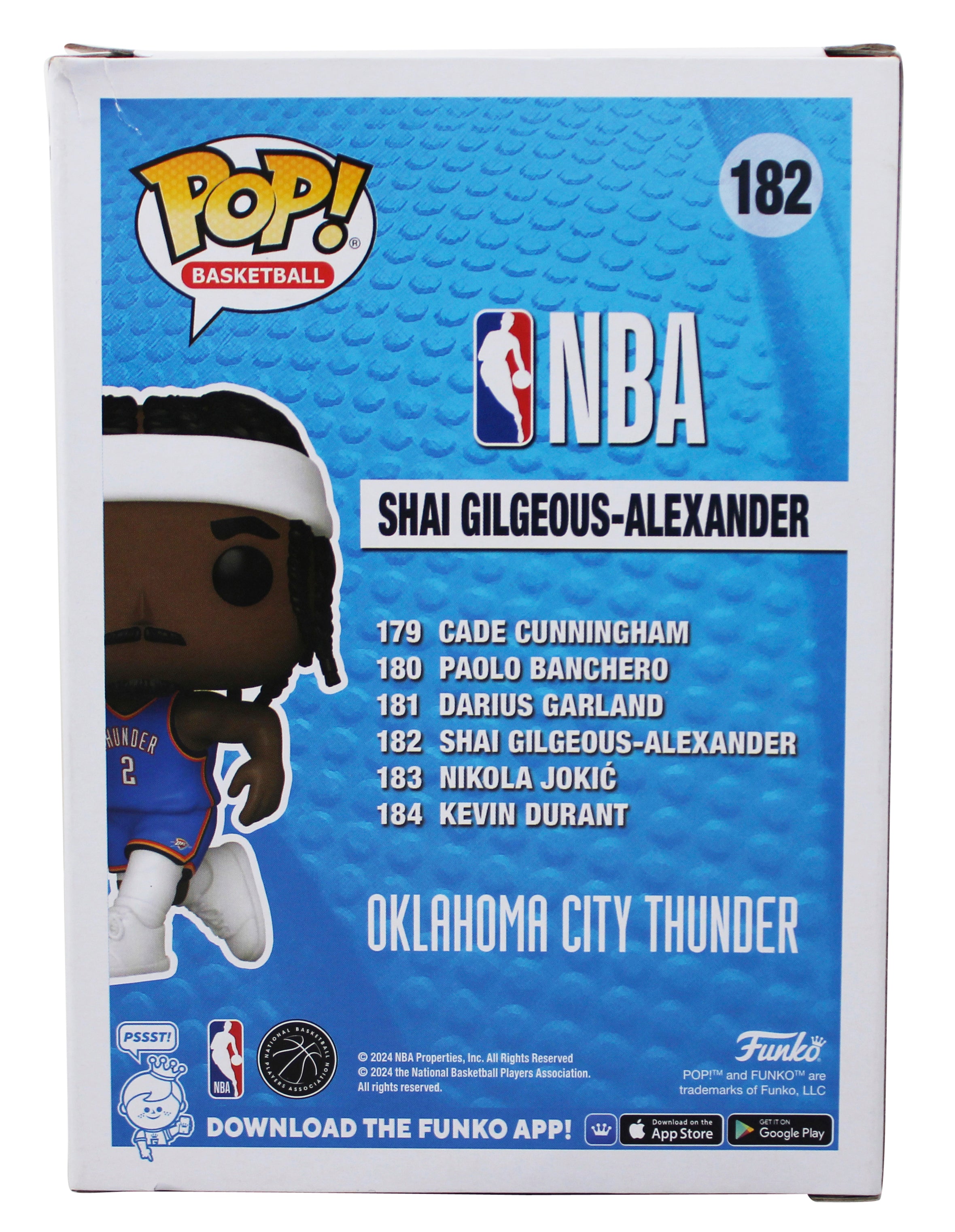 Thunder Shai Gilgeous-Alexander Signed #182 Funko Pop Vinyl Figure JSA #CA34584
