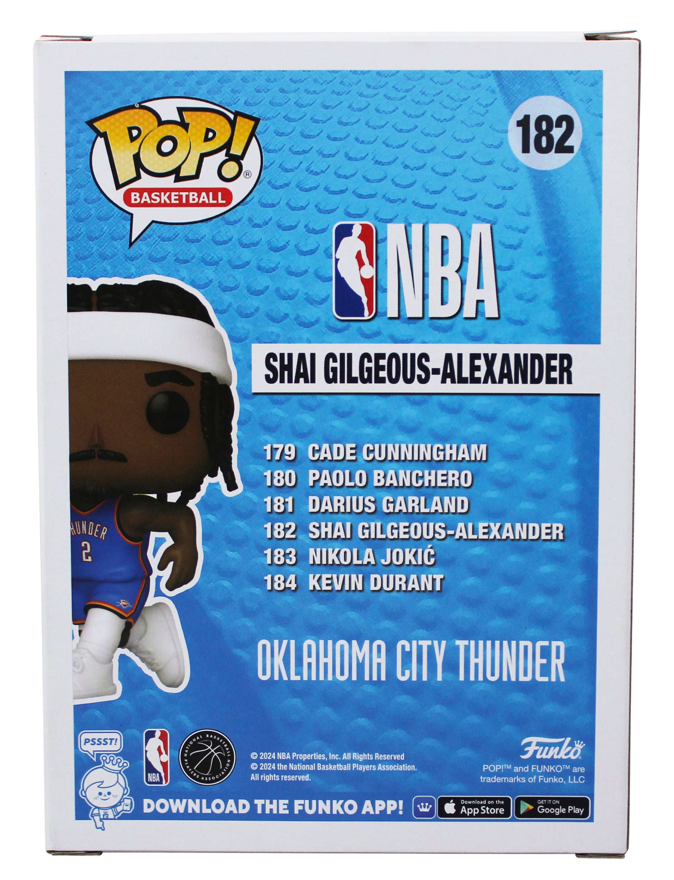 Thunder Shai Gilgeous-Alexander Signed #182 Funko Pop Vinyl Figure JSA #CA34711