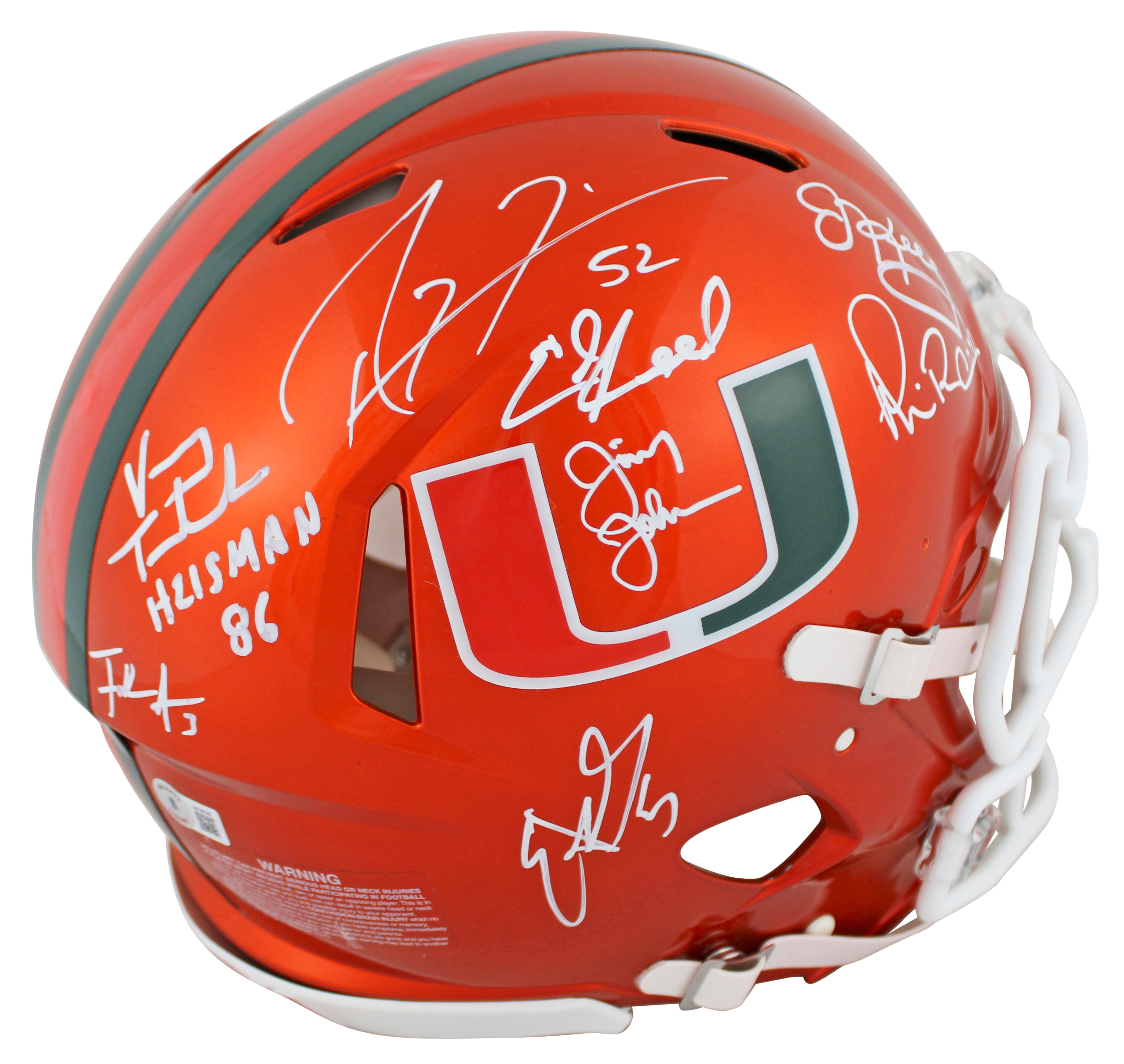 Miami Legends (8) Lewis, Irvin, +6 Signed Flash F/S Speed Proline Helmet BAS Wit