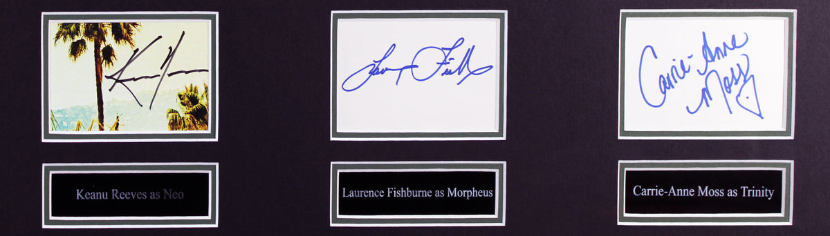 The Matrix (3) Reeves, Fishburne & Moss Signed Framed Display BAS #AD04982