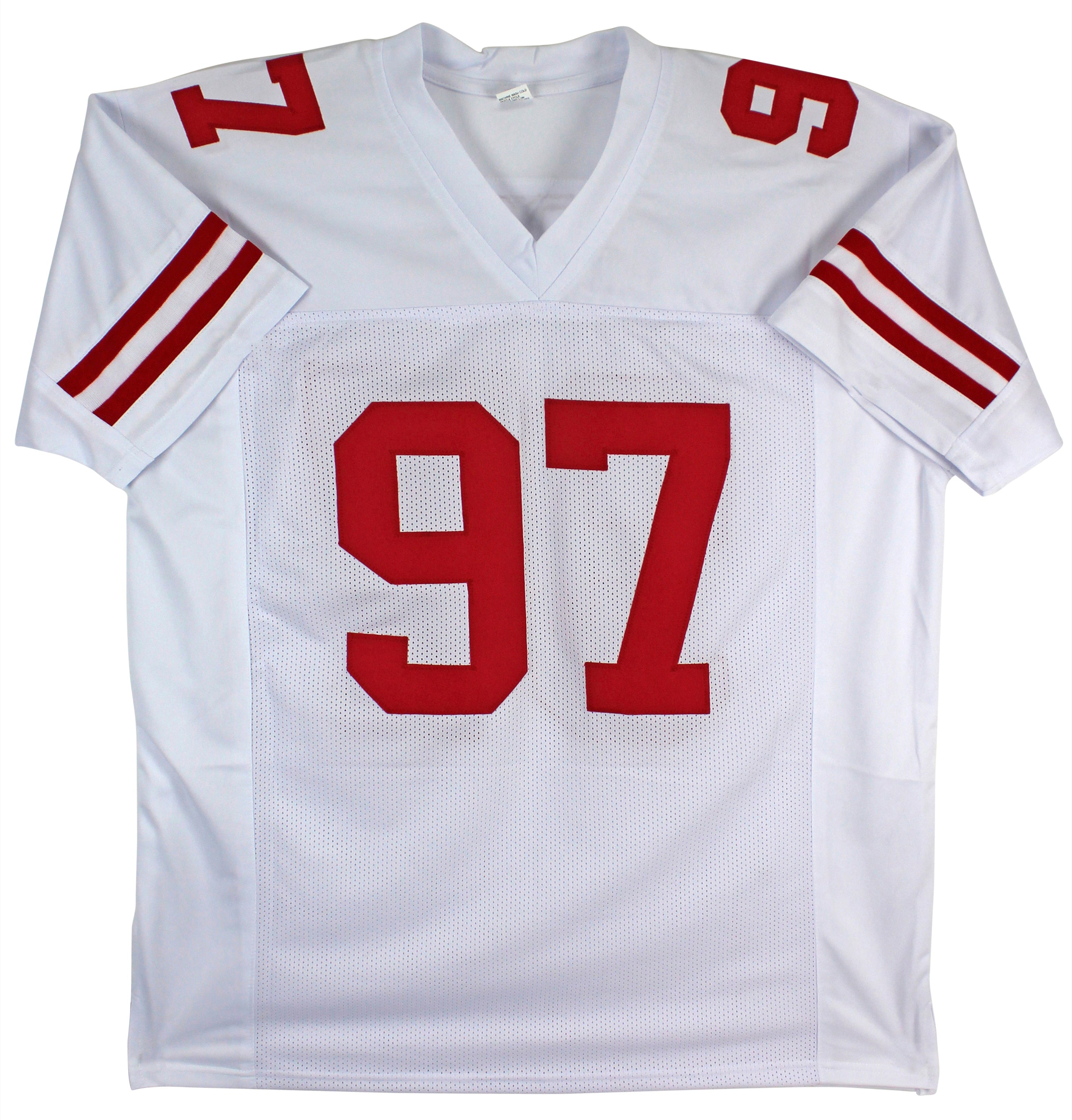 Nick Bosa Authentic Signed White Jersey w/ Silver Sig Autographed BAS Witnessed