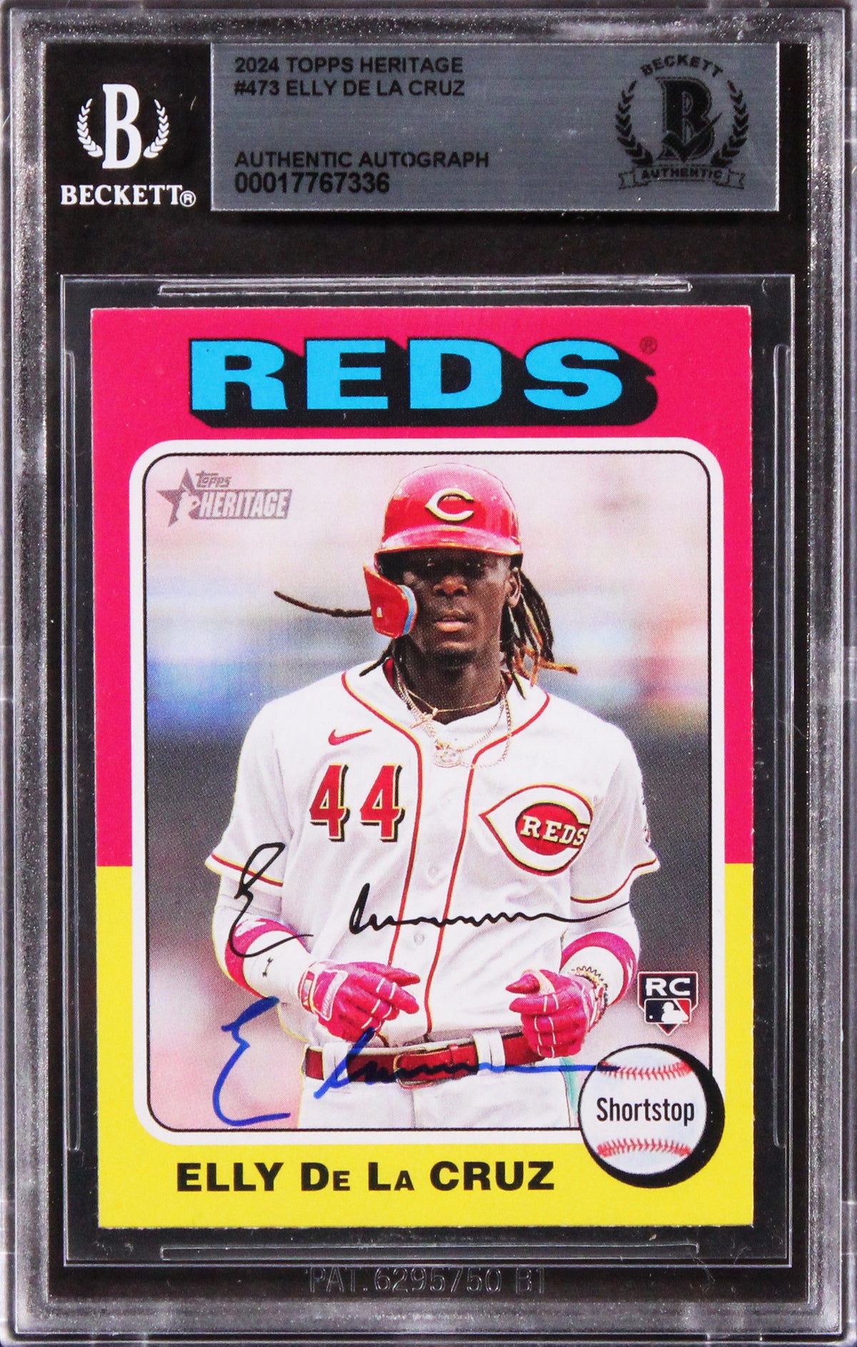 Reds Elly De La Cruz Authentic Signed 2024 Topps Heritage Rookie Card BAS Slab
