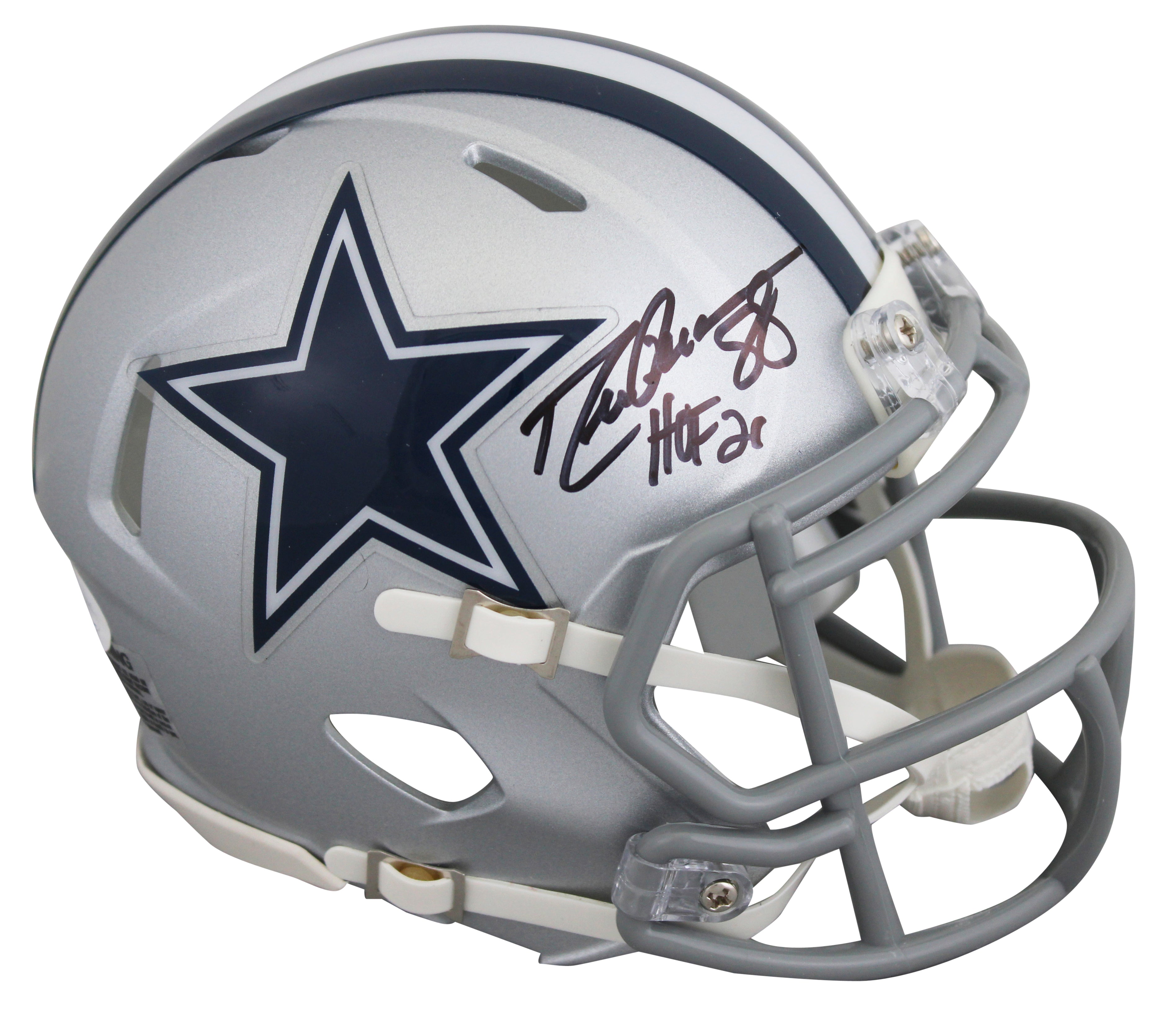 Cowboys Drew Pearson "HOF 21" Authentic Signed Speed Mini Helmet JSA