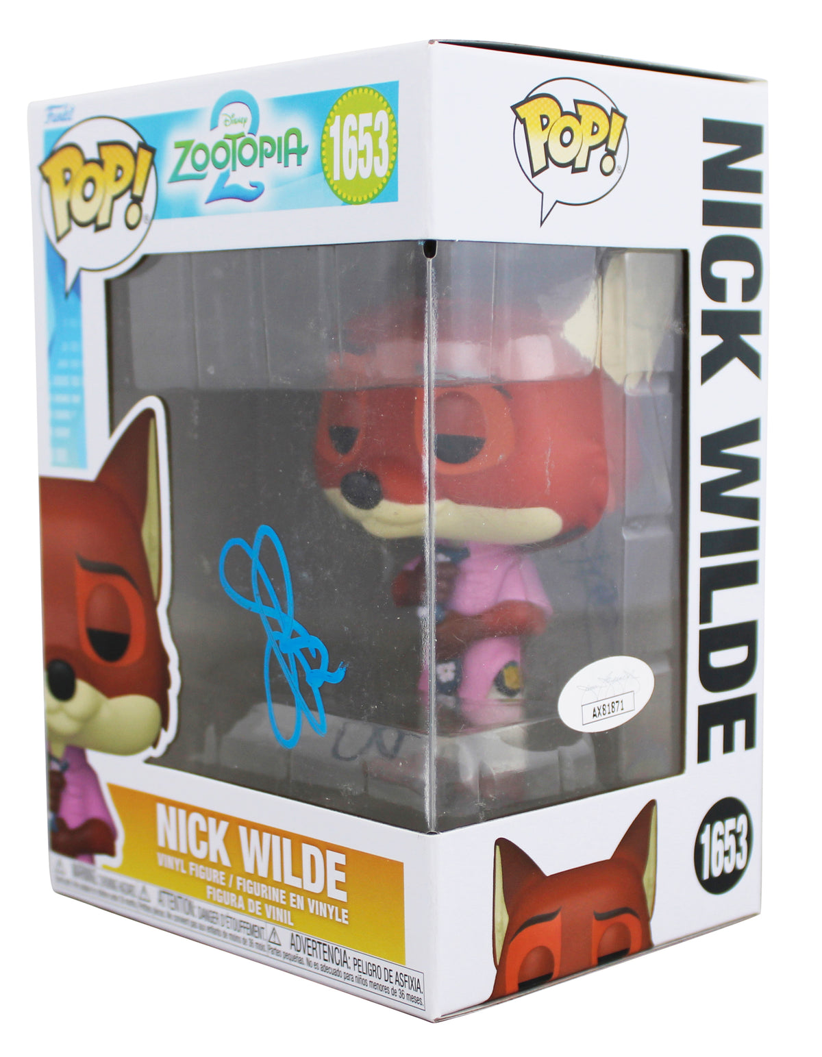 Jason Bateman Zootopia Signed Nick Wilde #1653 Funko Pop Figure JSA #AX81871