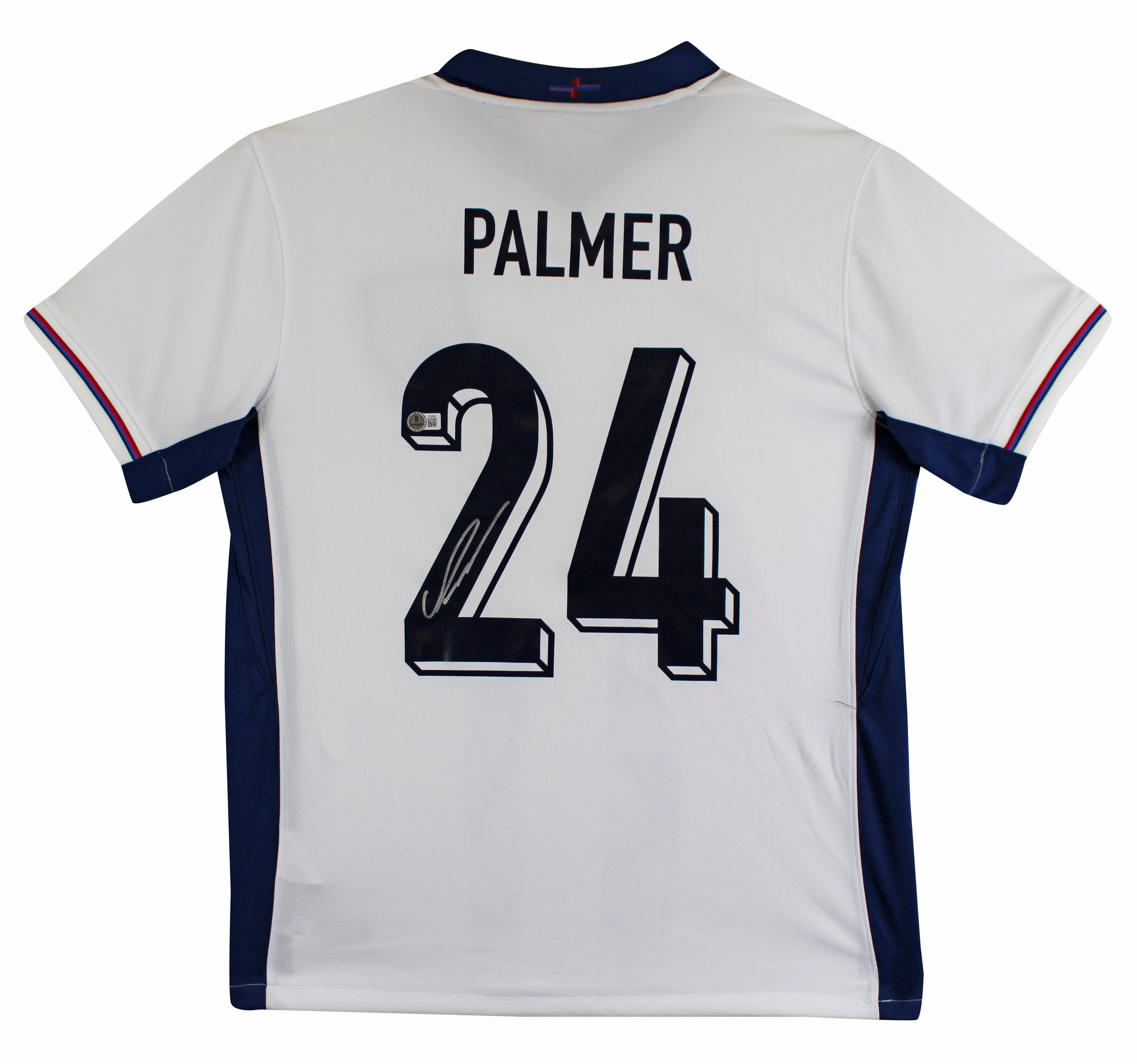 England Cole Palmer Authentic Signed White Nike Jersey Autographed BAS