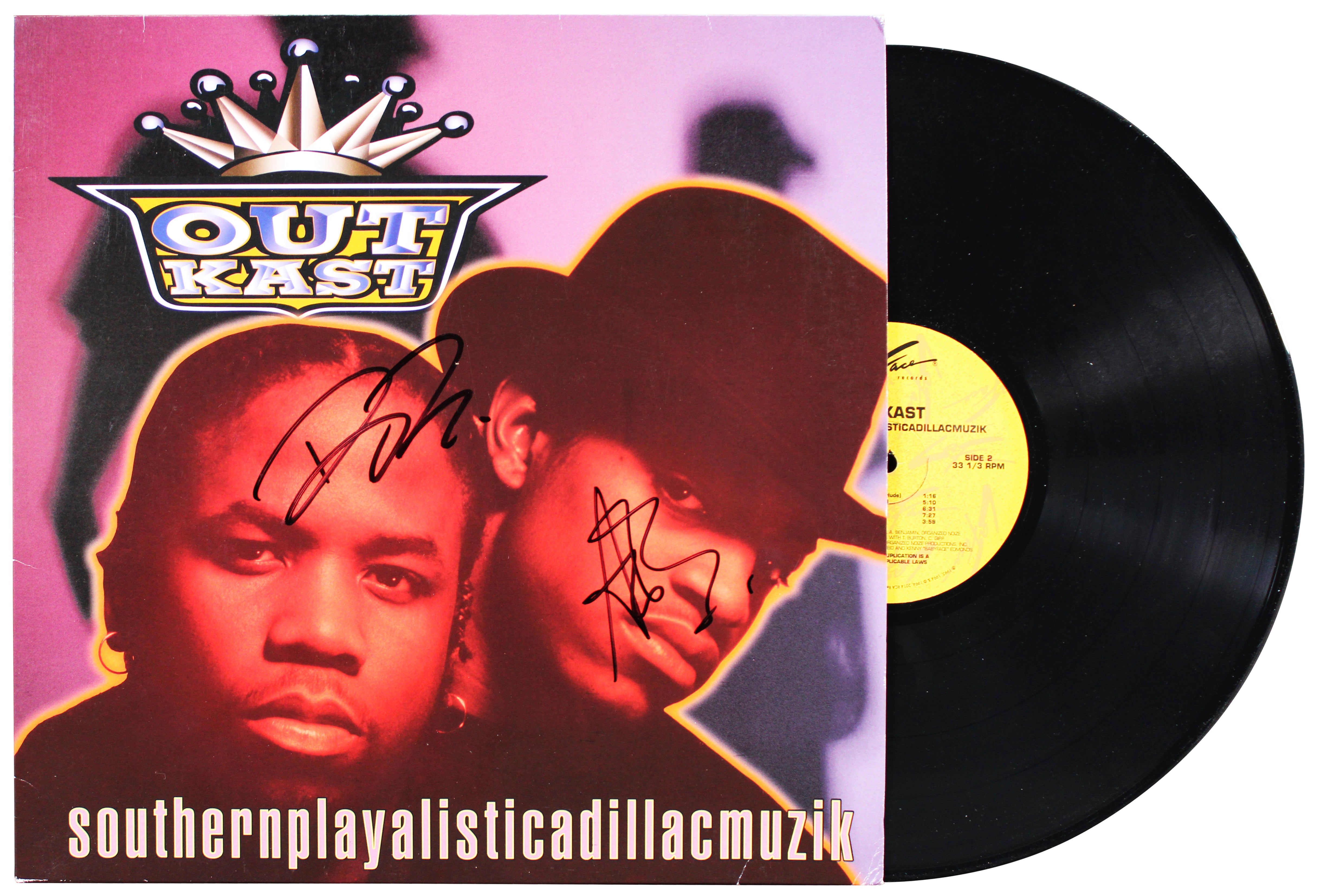 OutKast Andre 3000 & Big Boi Authentic Signed Album Cover W/ Vinyl BAS #BD05276